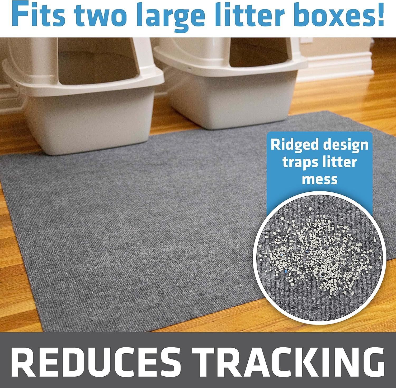 Jumbo Gray Ridged Cat Litter Trapping Mat