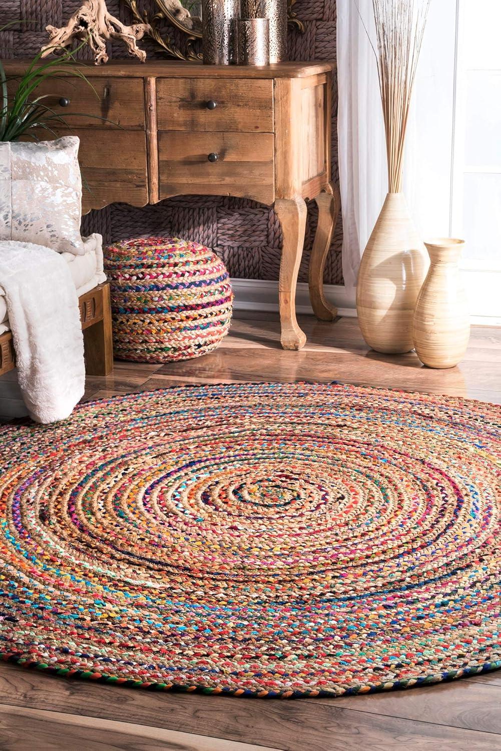 nuLOOM Aleen Braided Cotton/ Jute Area Rug, 3' x 5', Multi