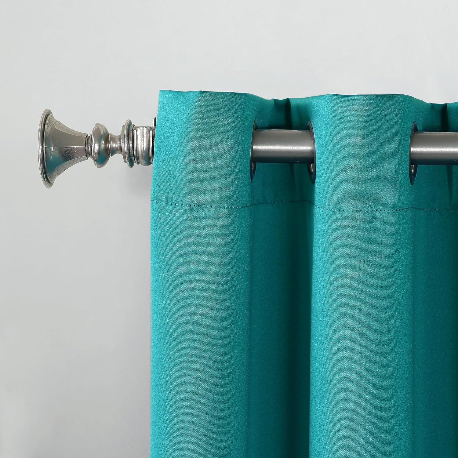 54"x95" Sun Zero Room Darkening Seymour Grommet Curtain Panel Marine: Modern Energy Efficient Living Room Decor