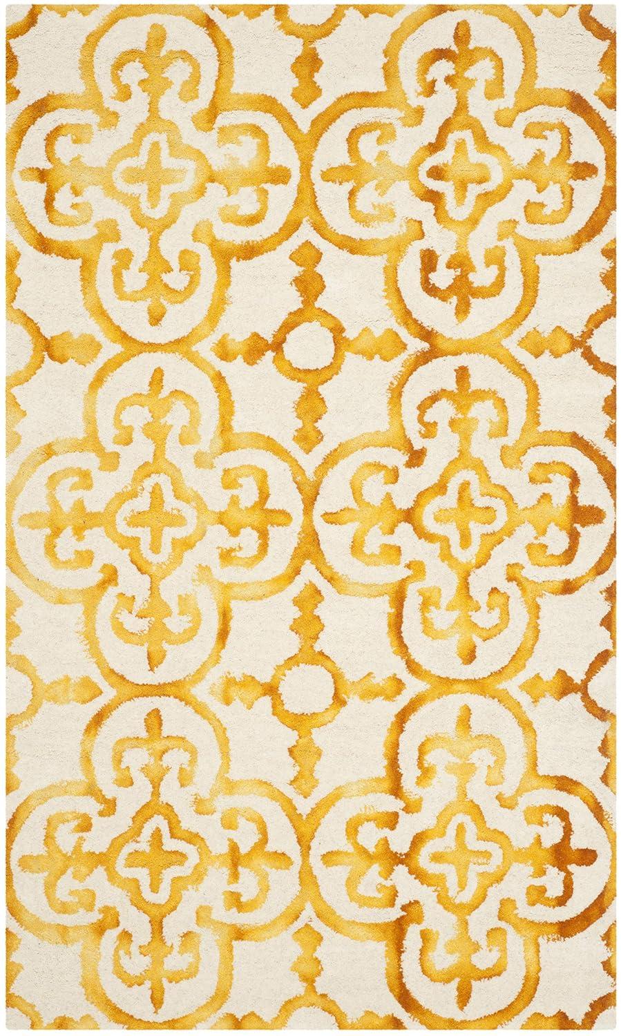 Dip Dye DDY711 Hand Tufted Indoor Accent Rug - Ivory/Gold - 3'x5' - Safavieh
