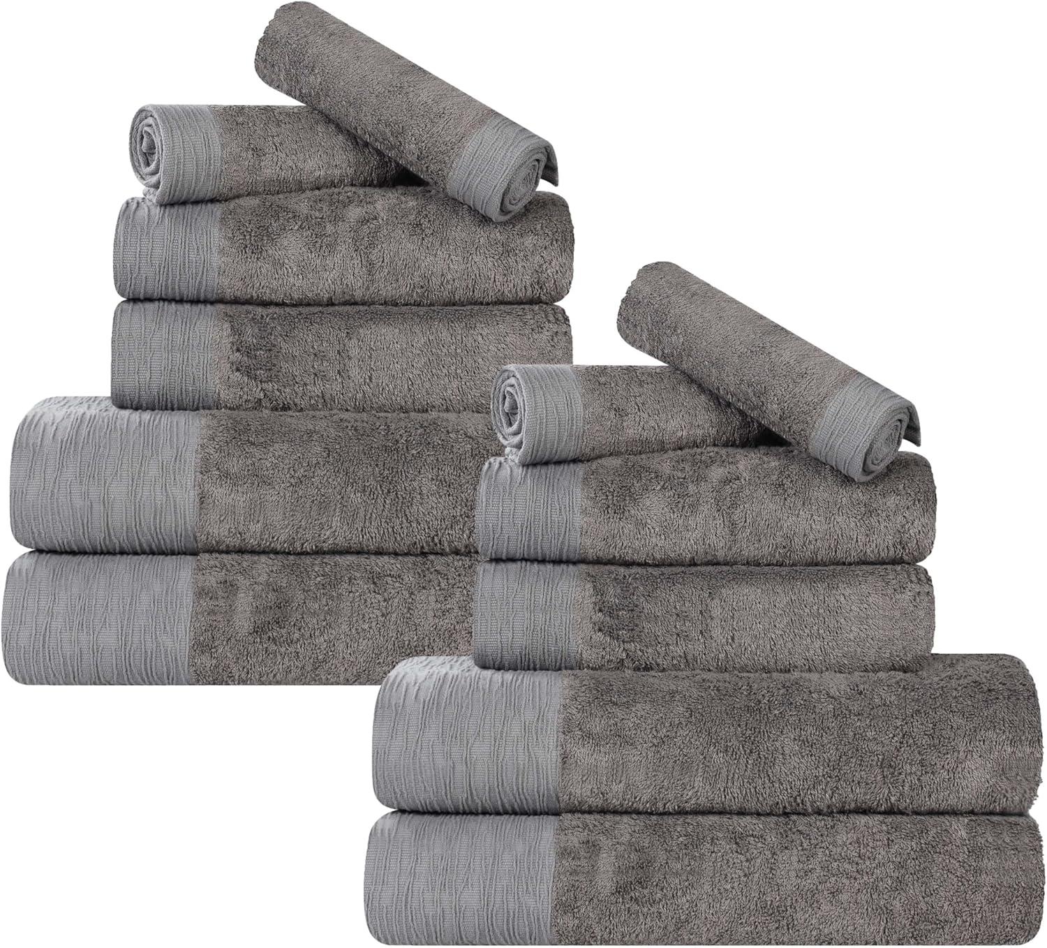 Superior Rayon from Bamboo Soft Modern 6-Piece Towel Set, Green