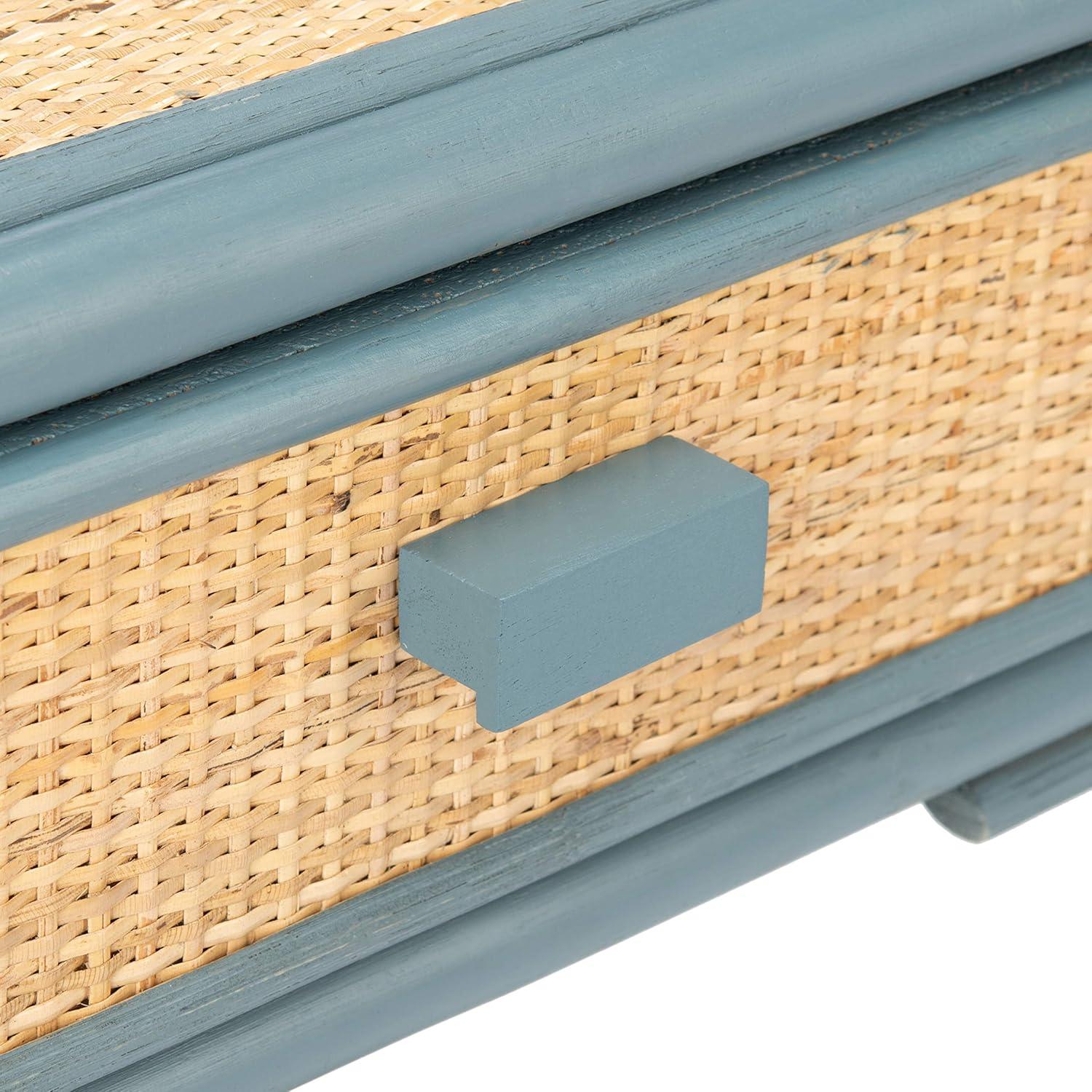 Roya 1 Drawer 1 Shelf Nightstand - Blue Grey/Natural - Safavieh.