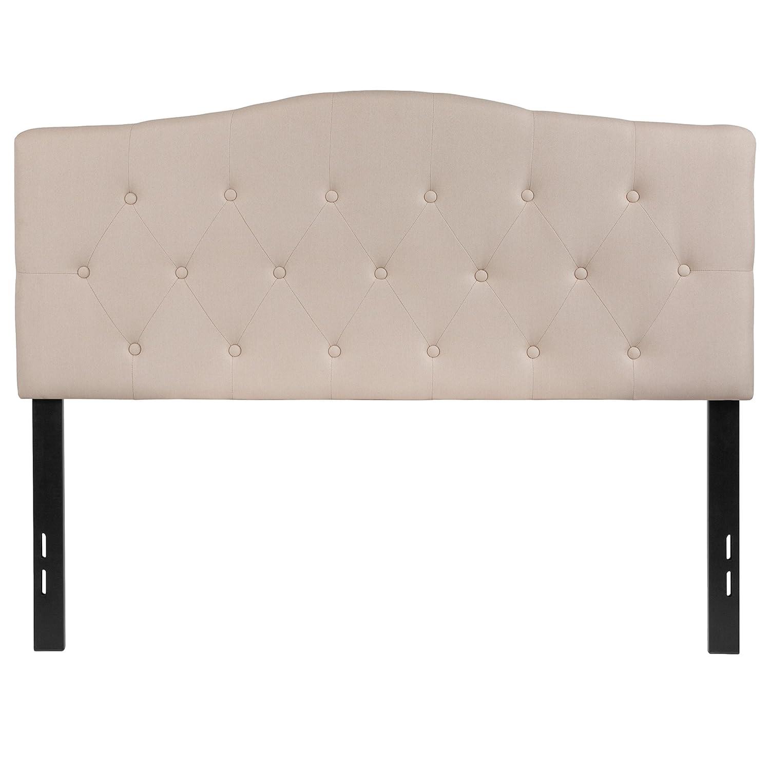 Flash Furniture Cambridge Tufted Upholstered Full Size Headboard in Beige Fabric