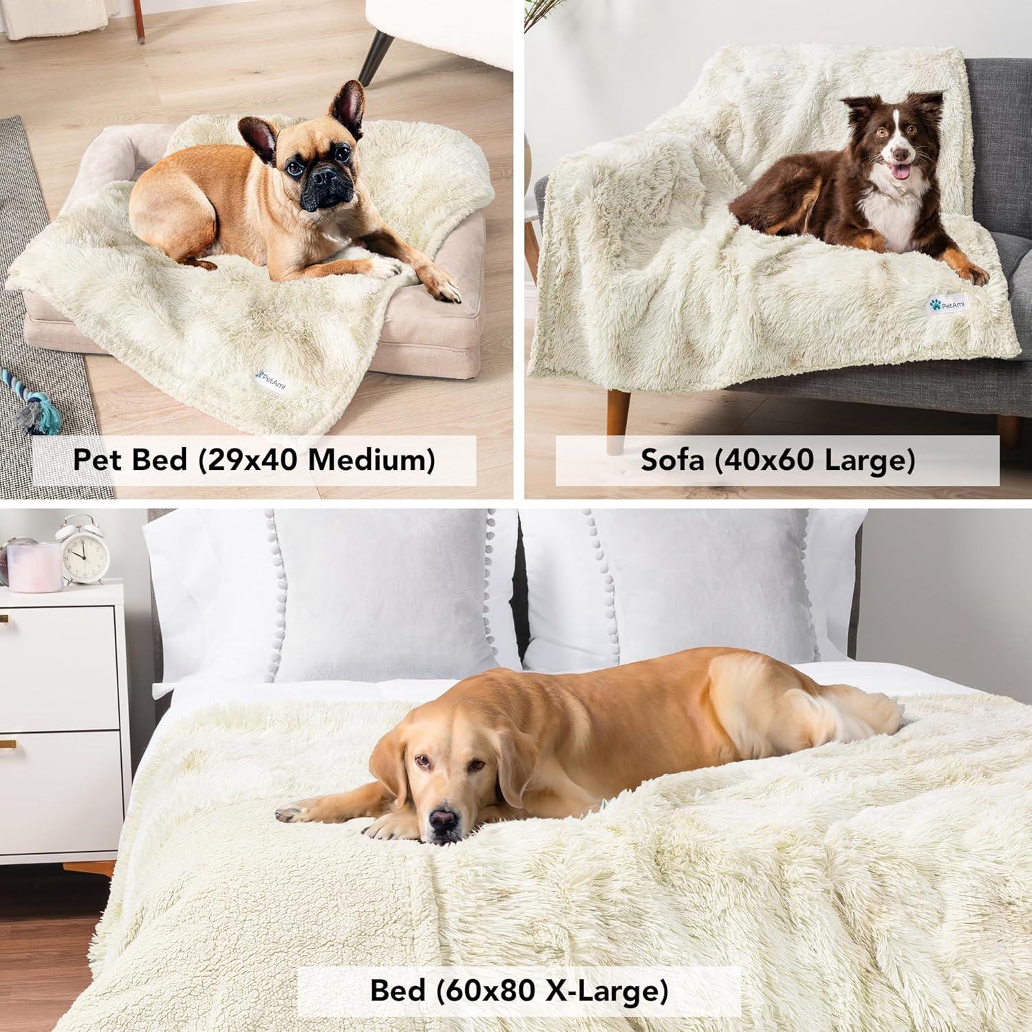 PetAmi Faux Fur Sherpa Pet Blanket
