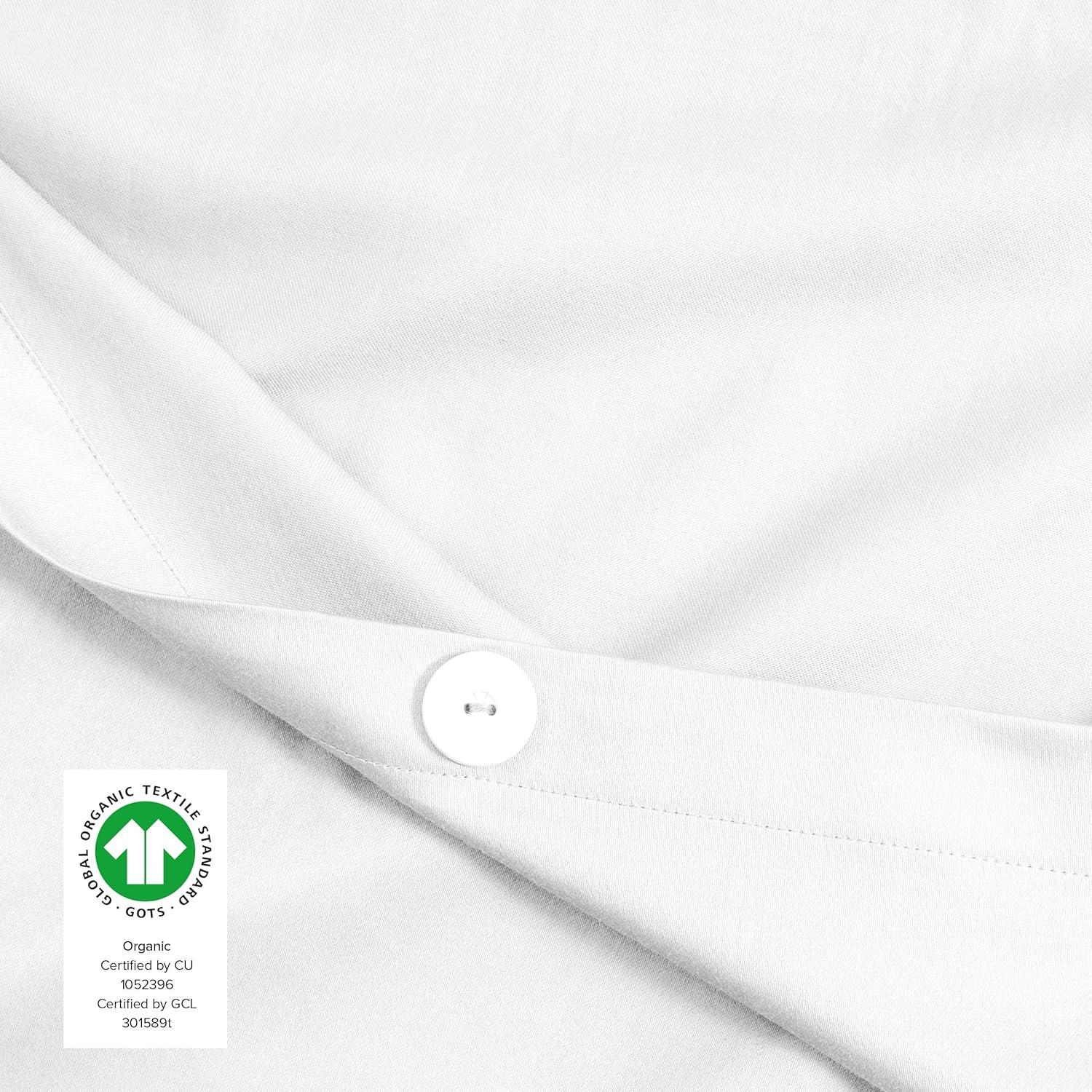 Bare Home 400 Thread Count Organic Cotton Sateen Duvet Cover Set
