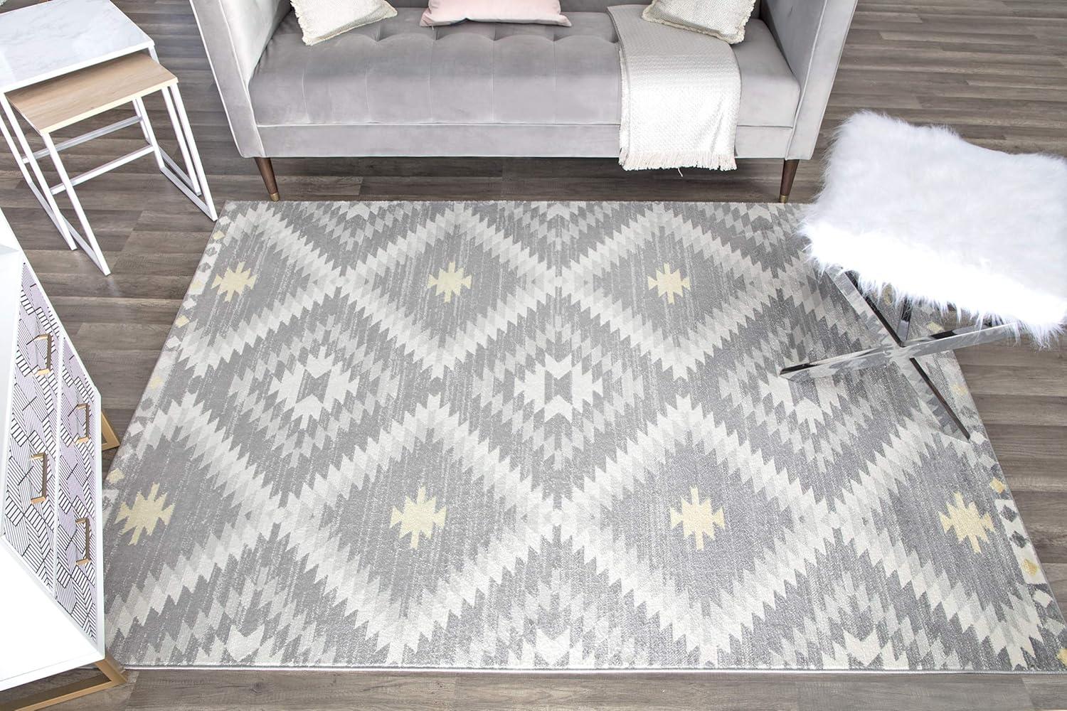 Gray Diamond Flat Woven Synthetic 8' x 10' Area Rug