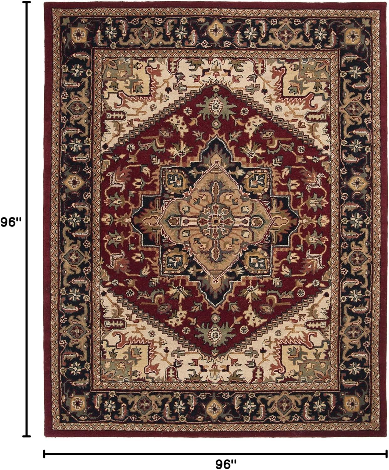 Heritage HG625 Handmade Area Rug - 8' Round - Red - Safavieh