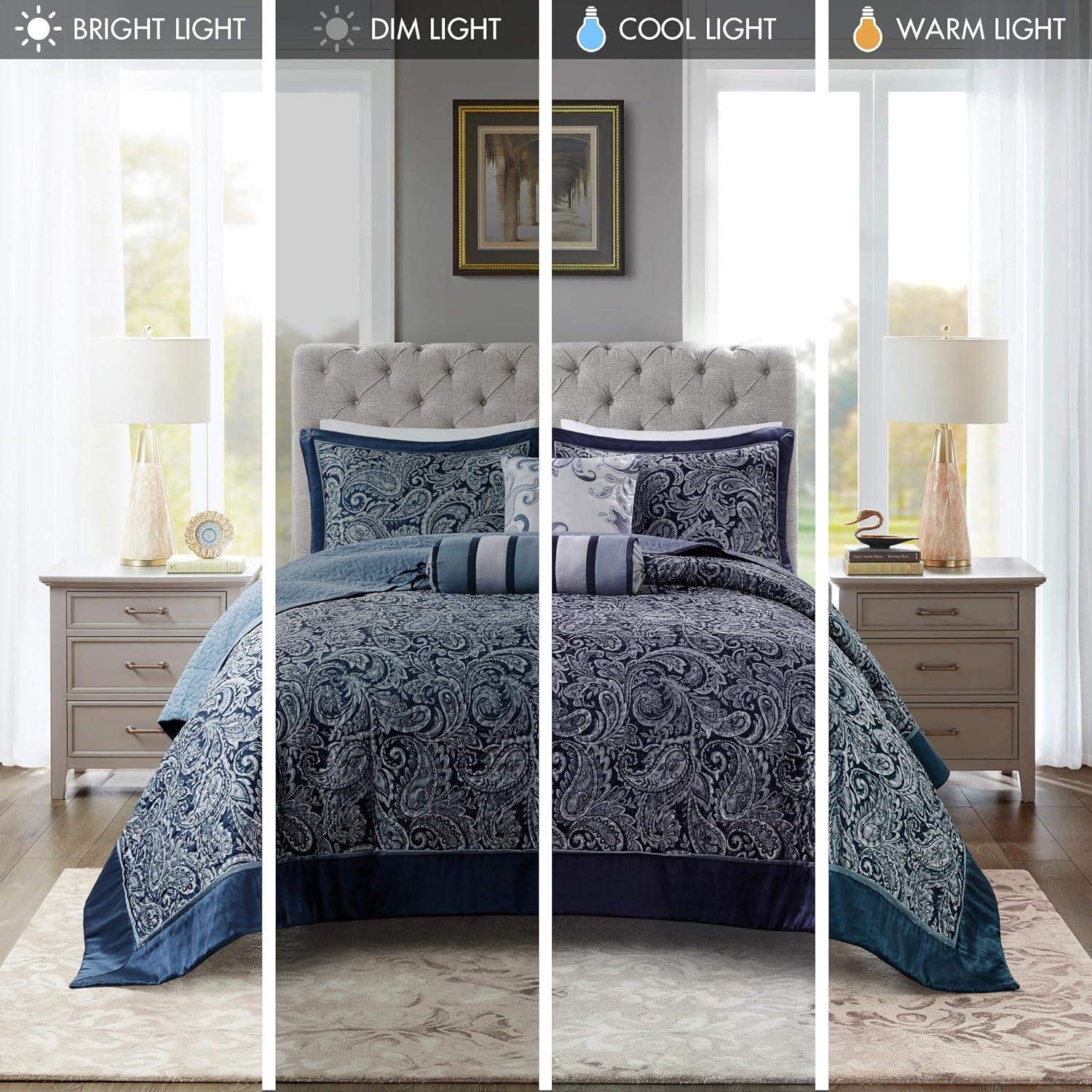 Madison Park Aubrey 5 Piece Jacquard Bedspread Set with Throw Pillows