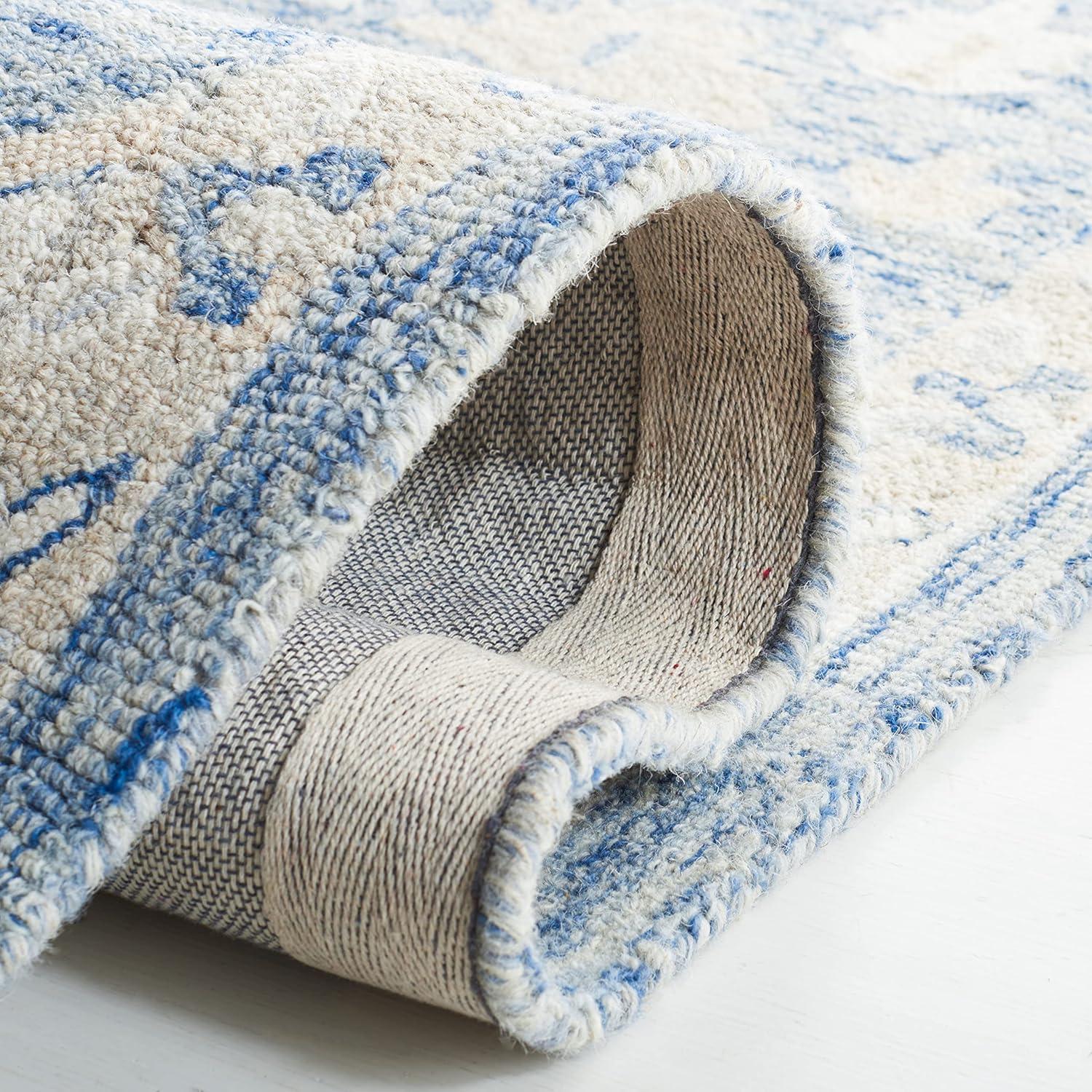 Micro-Loop MLP503 Hand Tufted Area Rug - Blue/Ivory - 5'x5' - Safavieh.