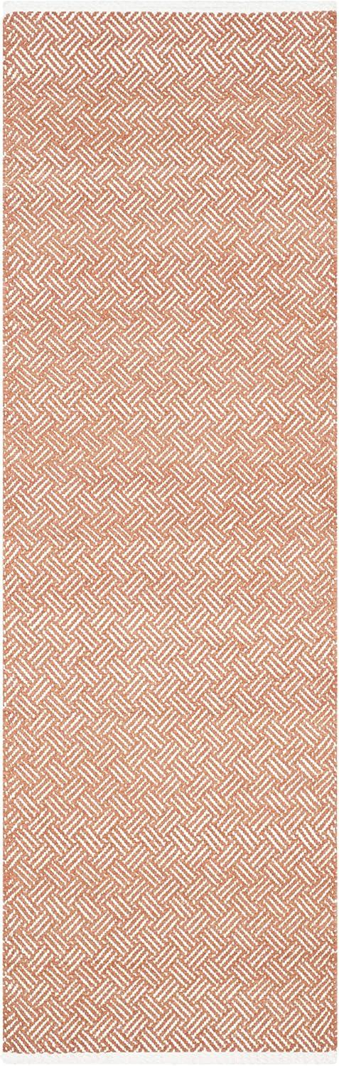 SAFAVIEH Boston Donnchad Geometric Cotton Area Rug, Orange, 6' x 9'