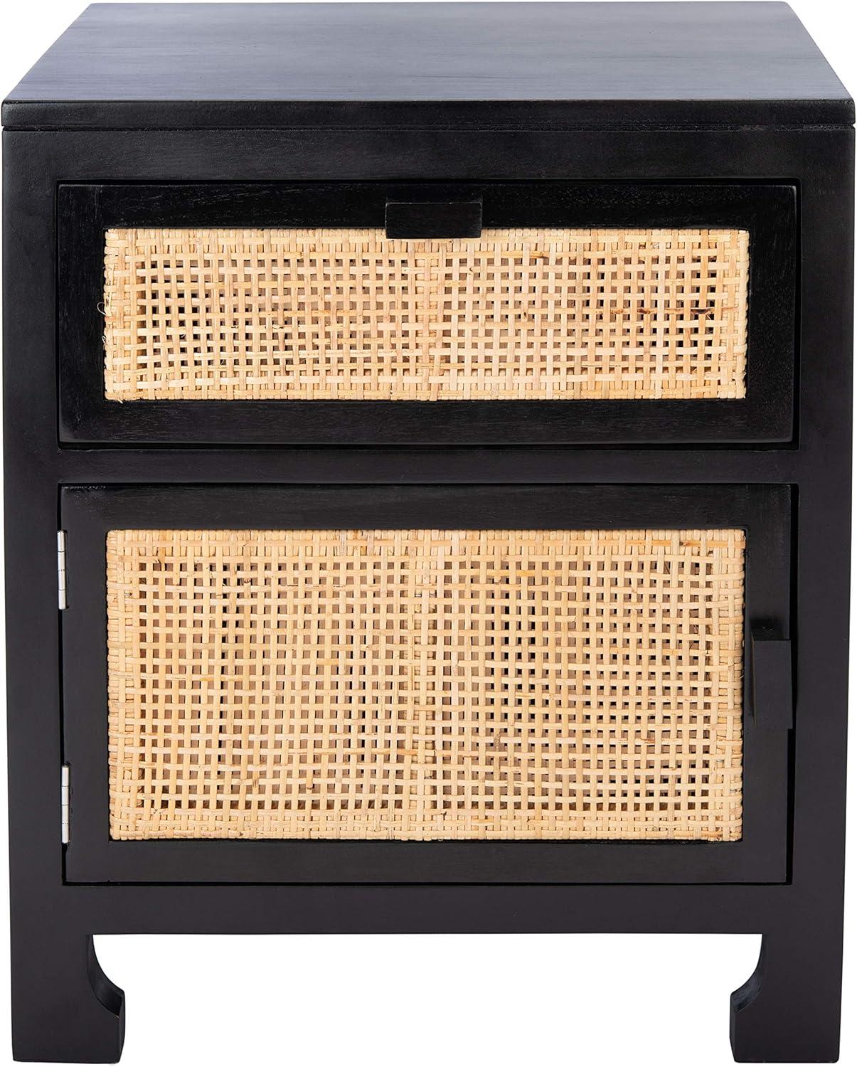 Miya 1 Drawer Nightstand - NST5012 - Black/Natural - Safavieh