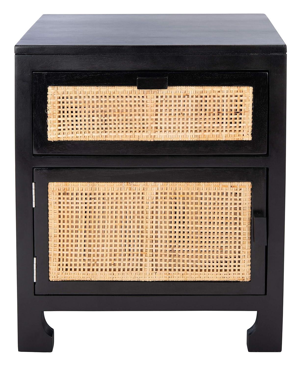 Miya 1 Drawer Nightstand - NST5012 - Black/Natural - Safavieh
