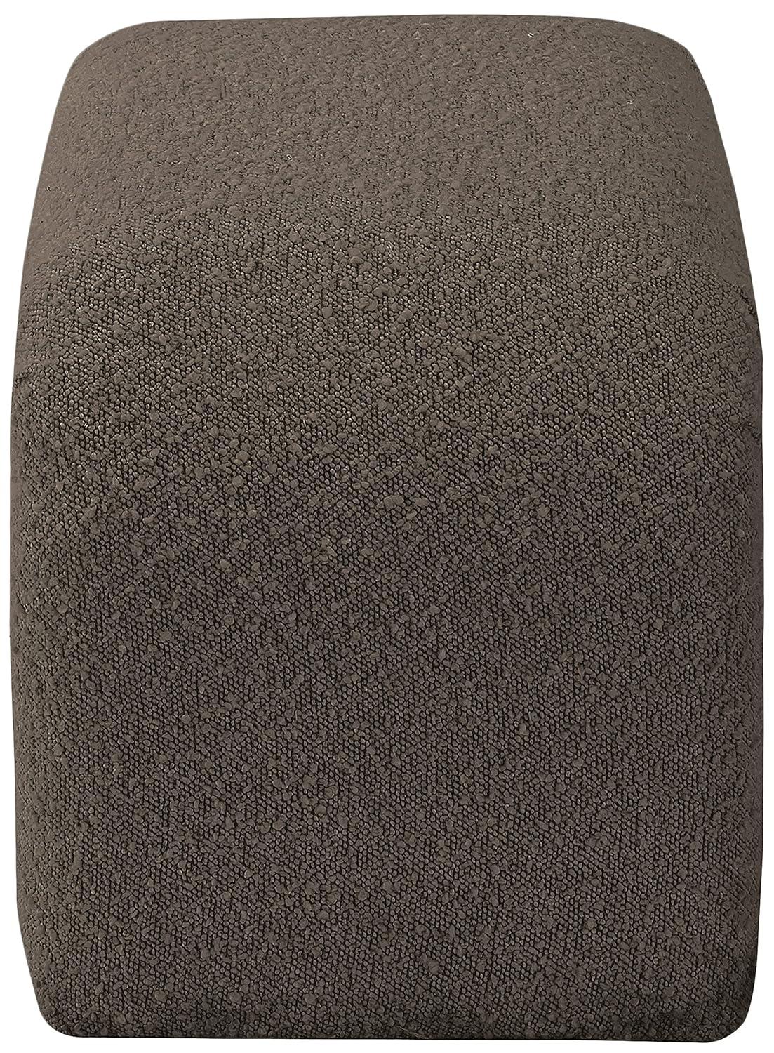 Meridian Furniture 169Brown Niagara Collection Modern | Contemporary Boucle Fabric Upholstered Bench with Rich Brown Boucle Fabric, Curved Contemporary Design, 28" W x 15.5" D x 17.5" H, Brown