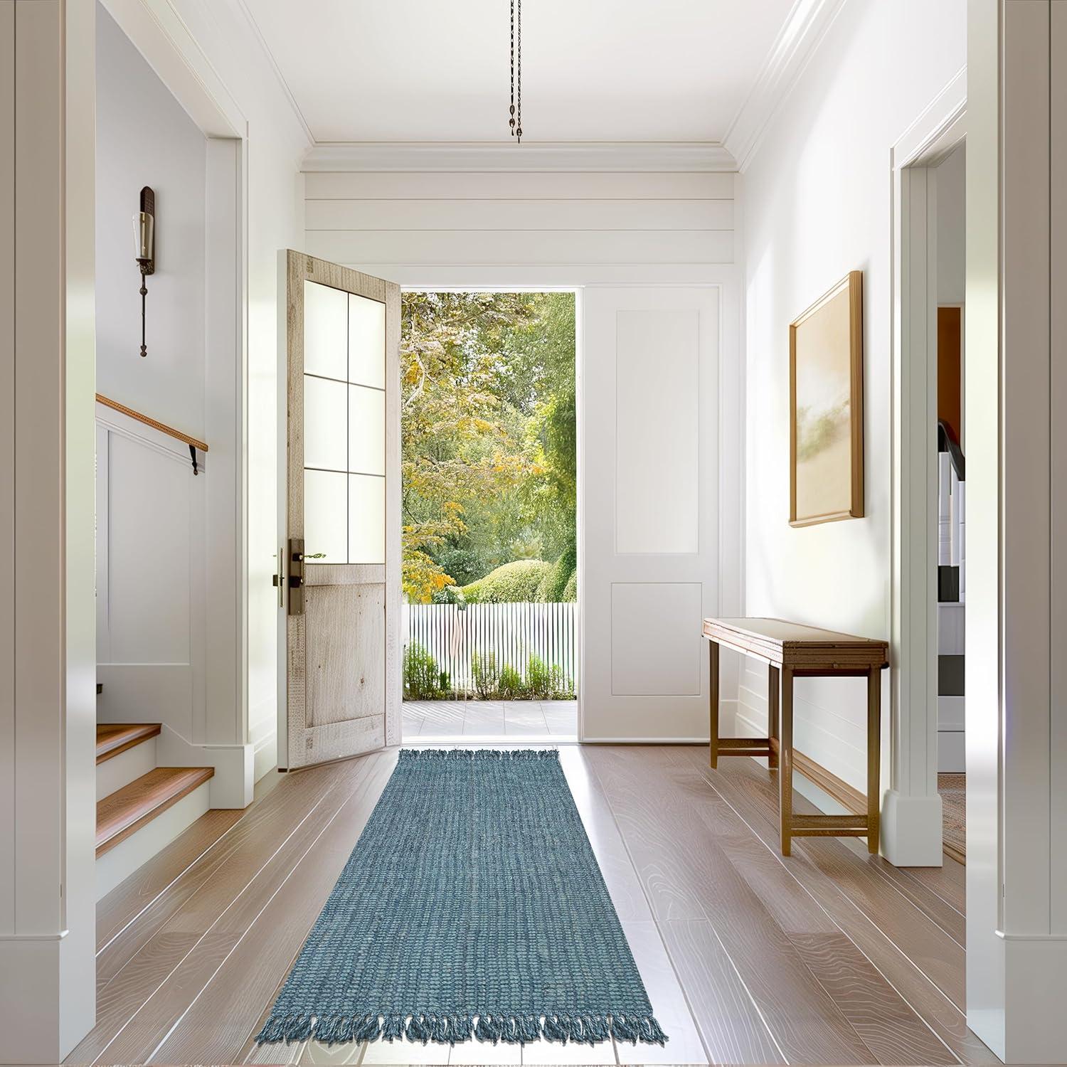 Nuloom 6x9 Daniela Jute Tassel Hand Woven Indoor Area Rug, Brick, Solid Chunky Farmhouse Design, Natural Fiber BedroomLiving Room