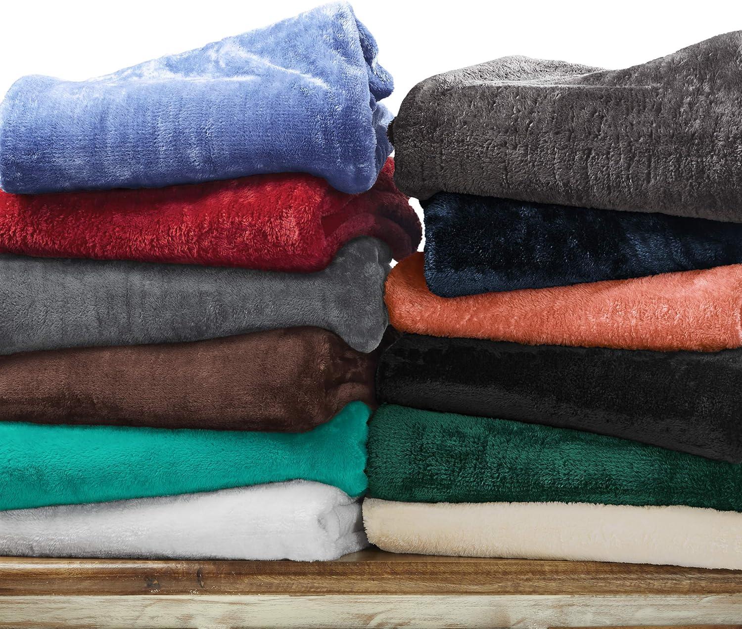 Superior Superior Solid Polyester Reversible All-Season Fleece Throws Blanket