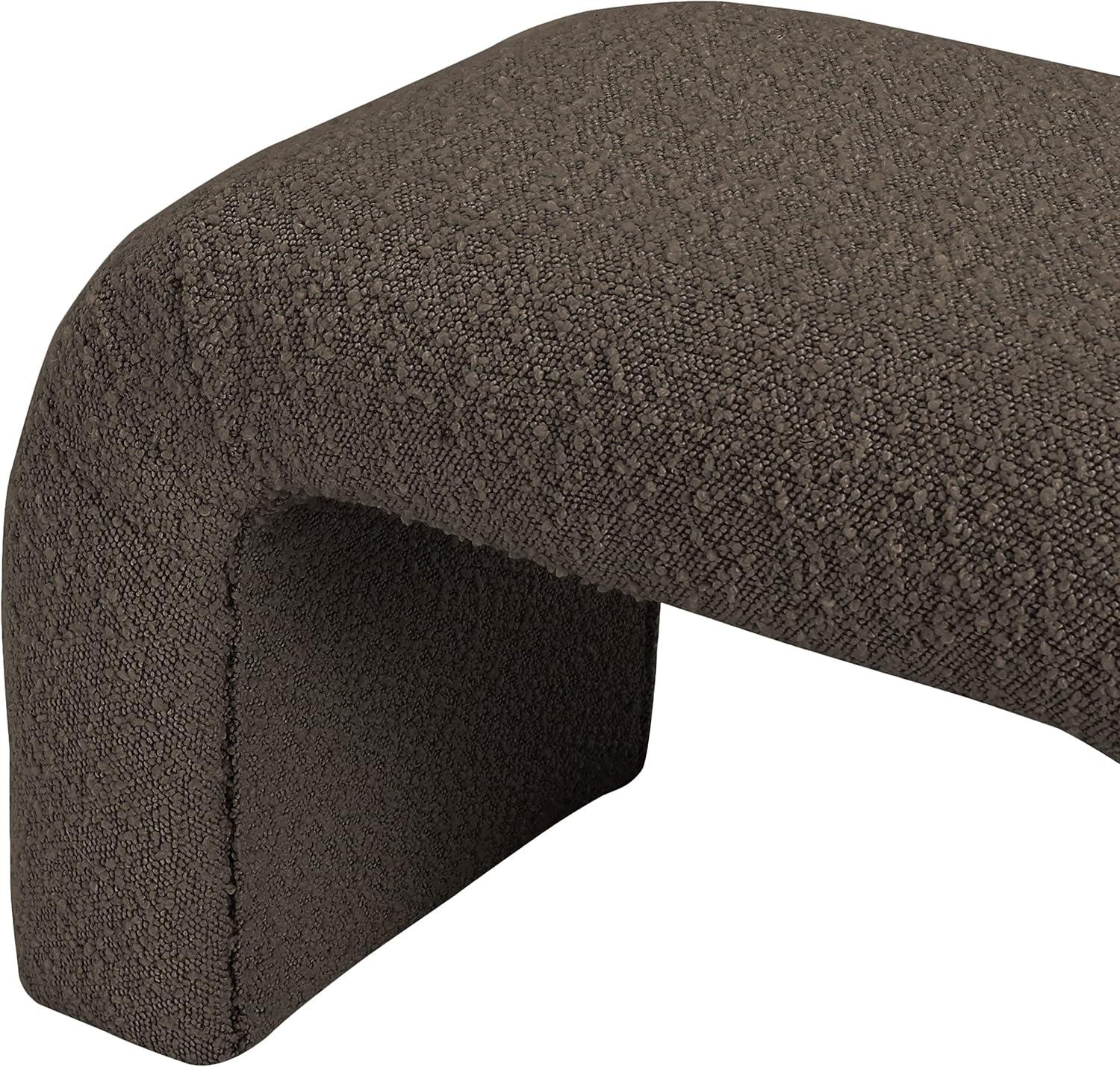 Meridian Furniture Niagara Cream Boucle Fabric Bench