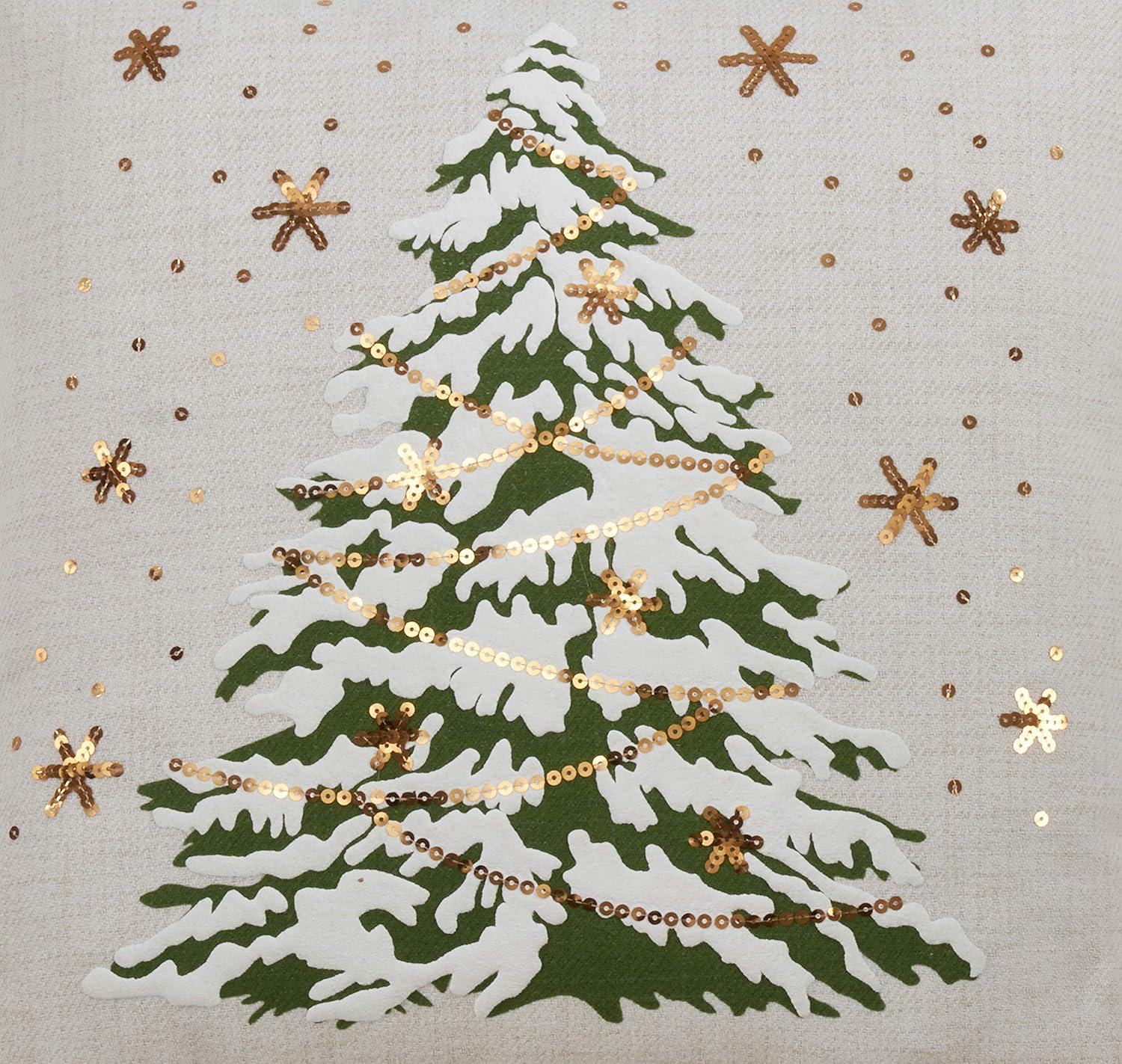 Saro O Tannenbaum Collection Sequined Throw Pillow