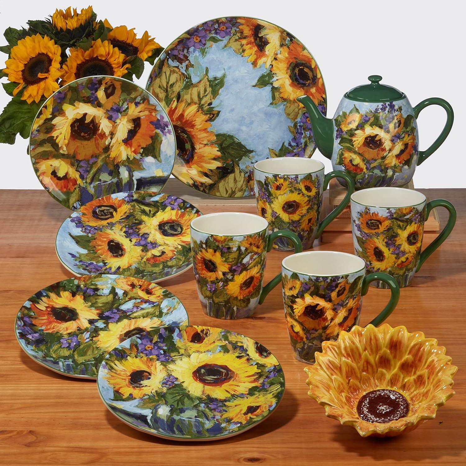 Certified International Sunflower Bouquet Teapot