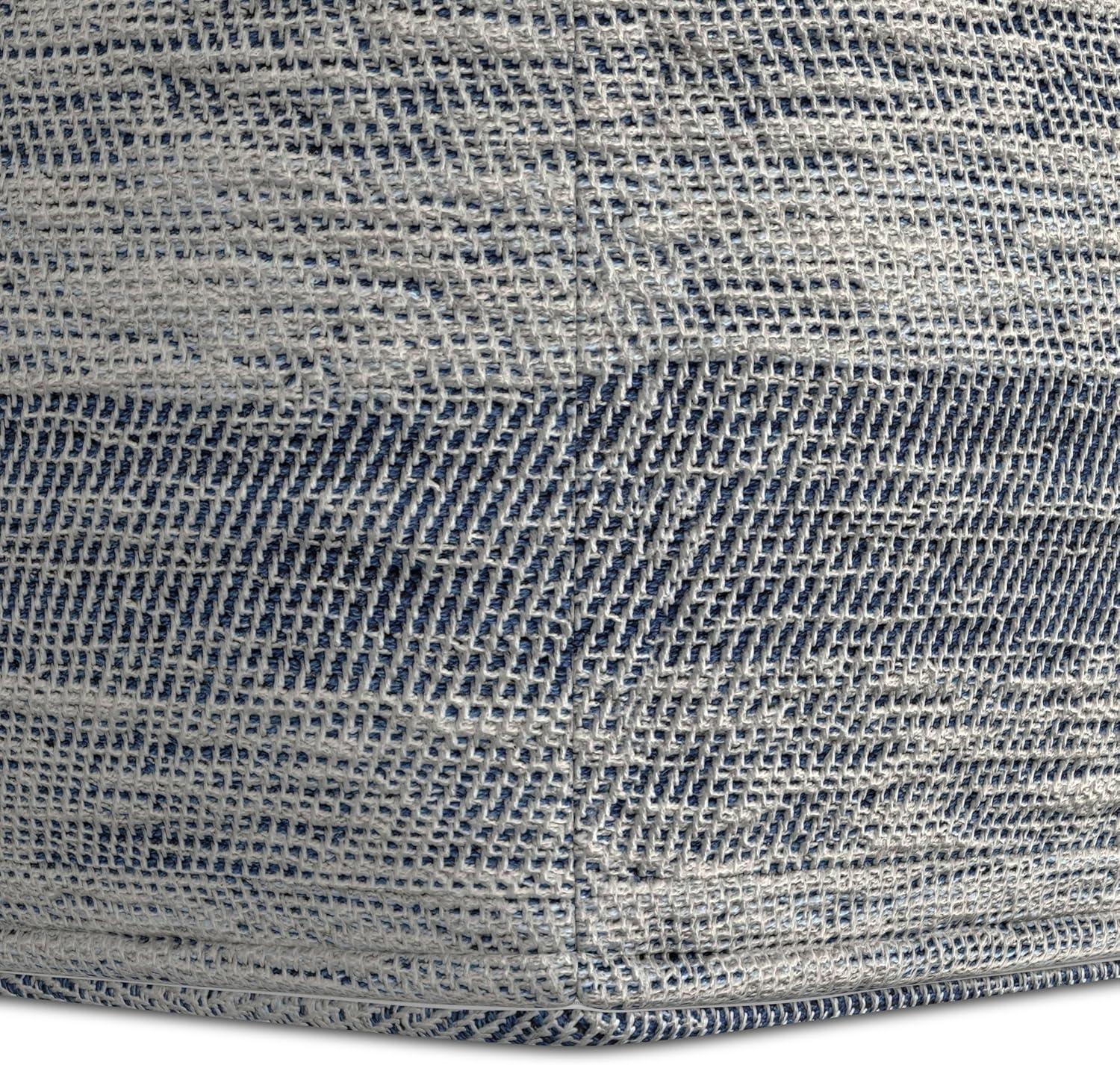 Simpli Home Clay 18"W Upholstered Cotton Square Pouf