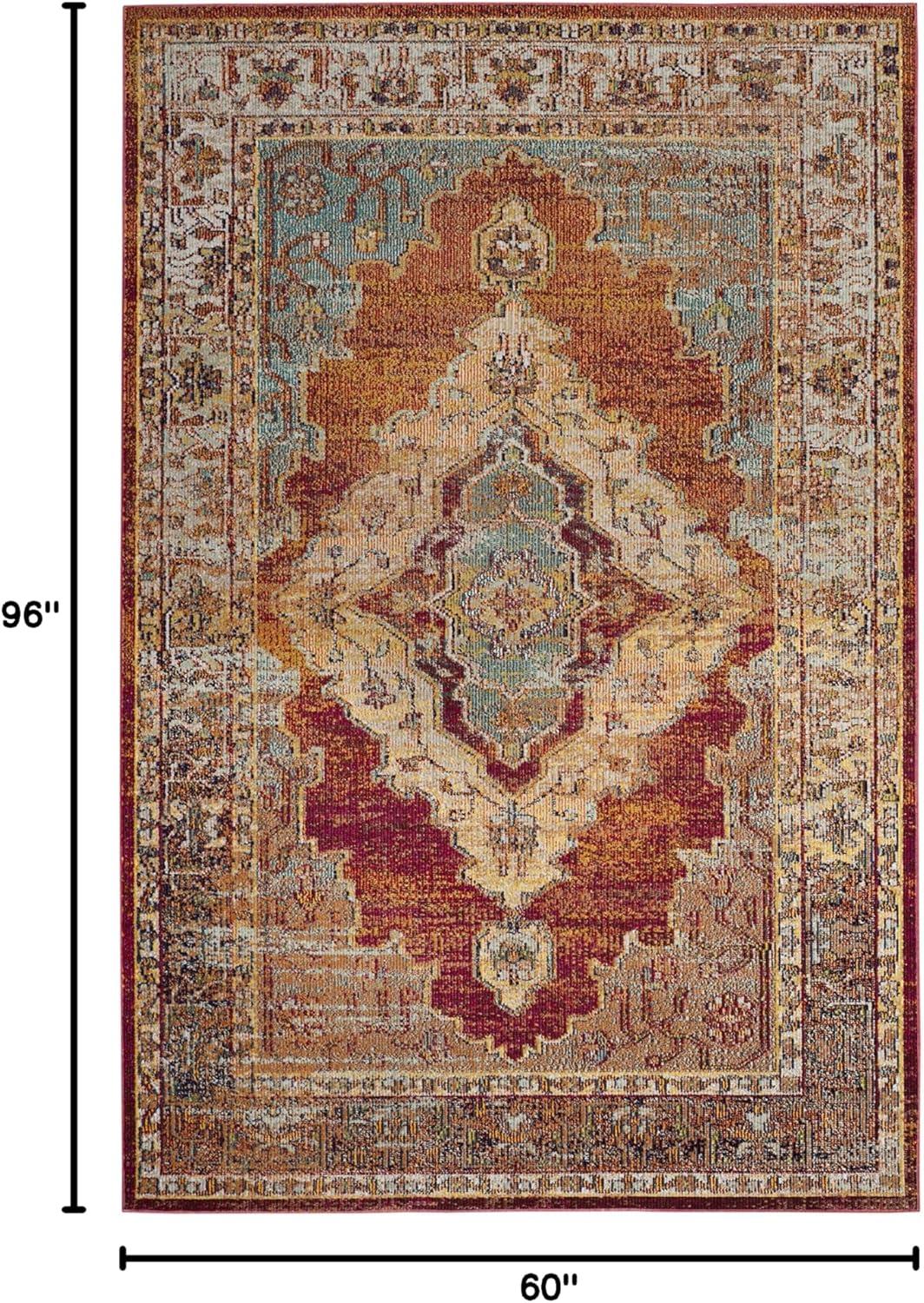 Crystal CRS500 Power Loomed Area Rug - Orange/Light Blue - 5'x8' - Safavieh.