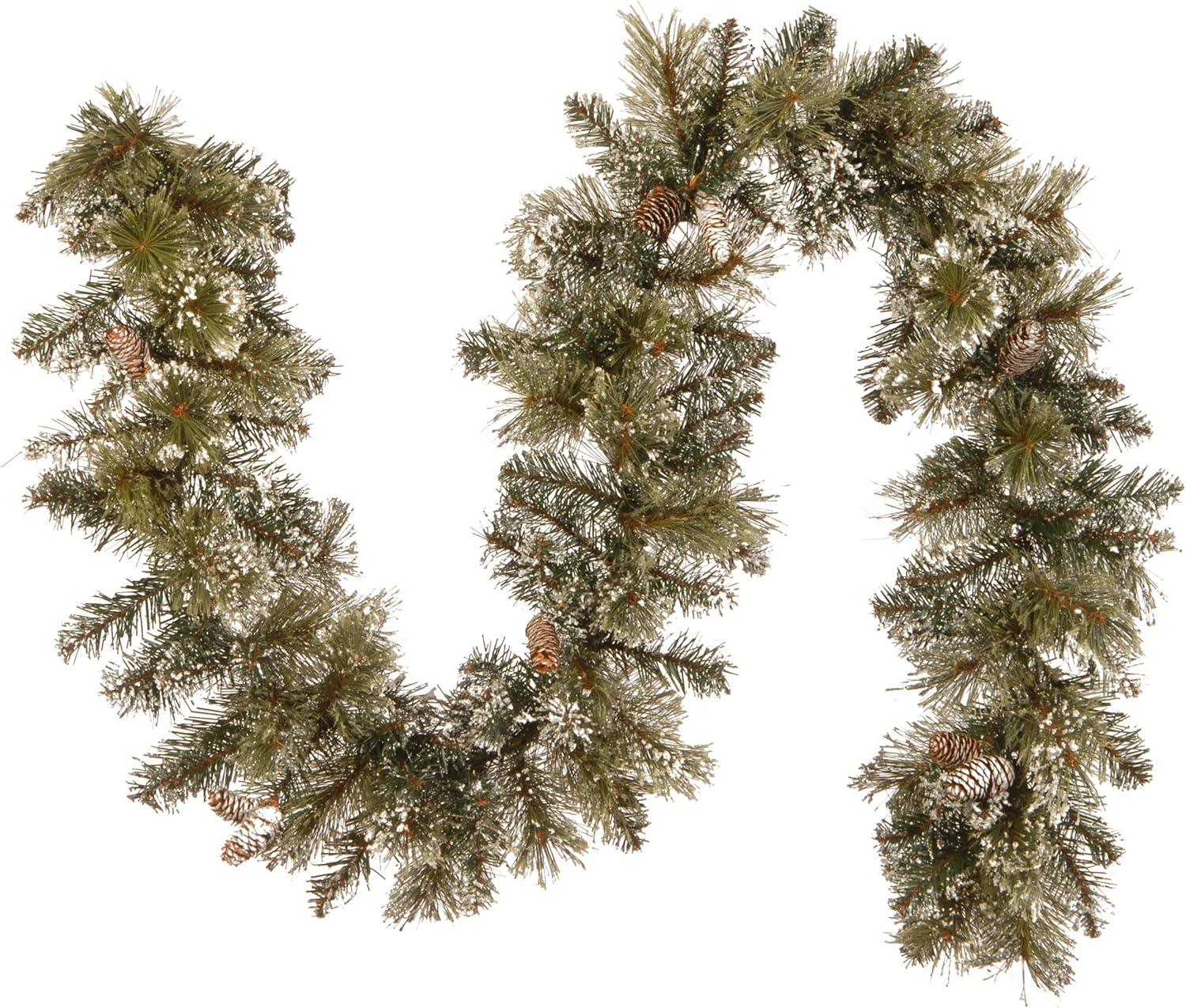 The Holiday Aisle® 6 ft. Glittery Bristle Pine Garland