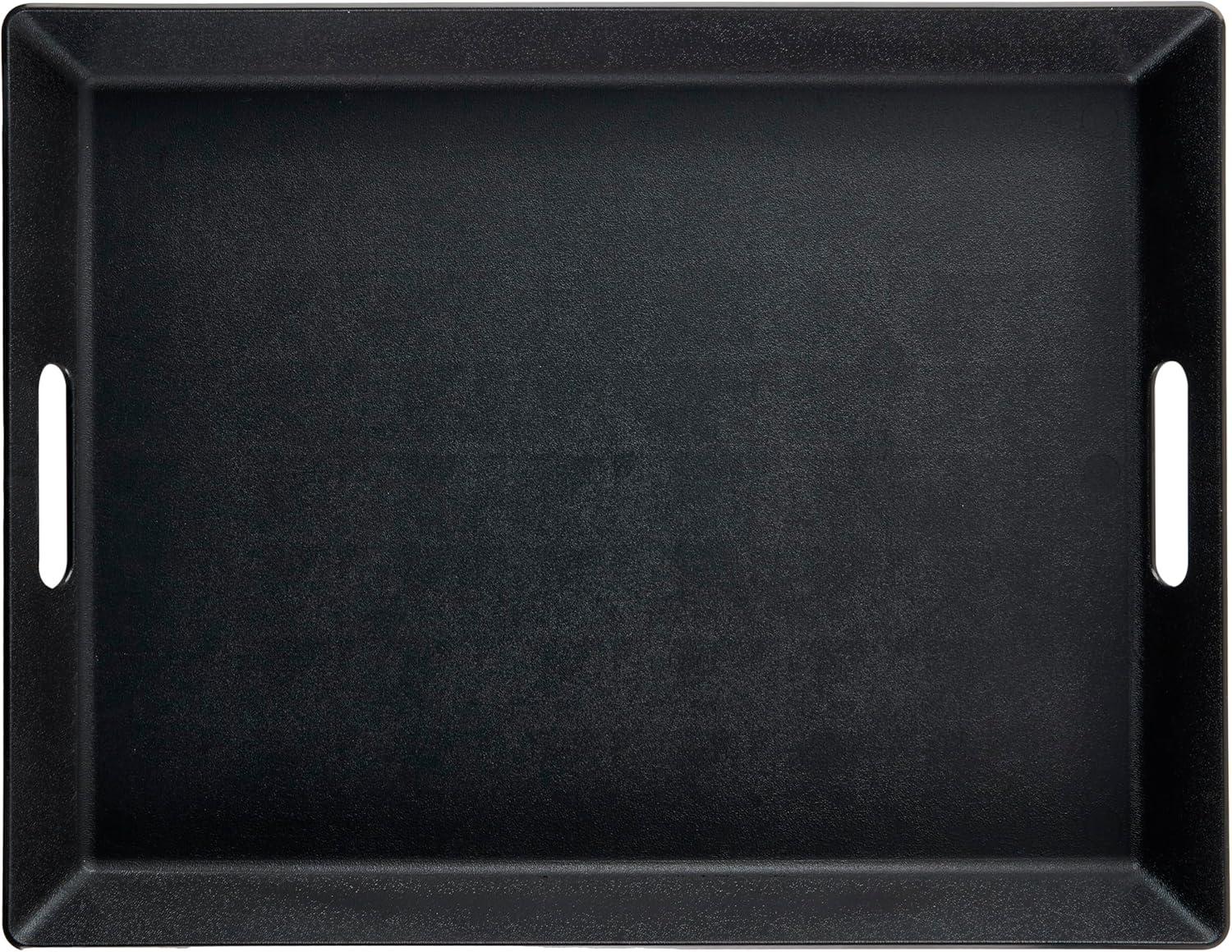 dxynlzq G.E.T. RST-1522-BK Non-Skid Ottoman / Coffee Table Serving Tray  15" x 20"  Black