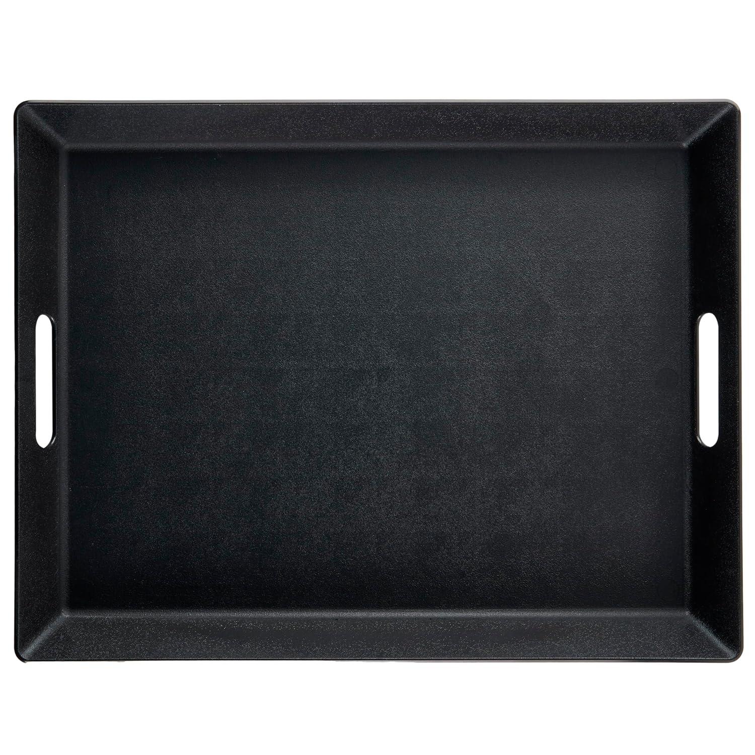 dxynlzq G.E.T. RST-1522-BK Non-Skid Ottoman / Coffee Table Serving Tray  15" x 20"  Black