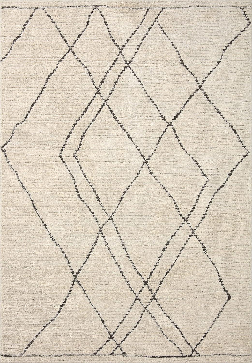 Loloi II Fabian Ivory / Charcoal 2'-7" x 7'-6" Area Rug