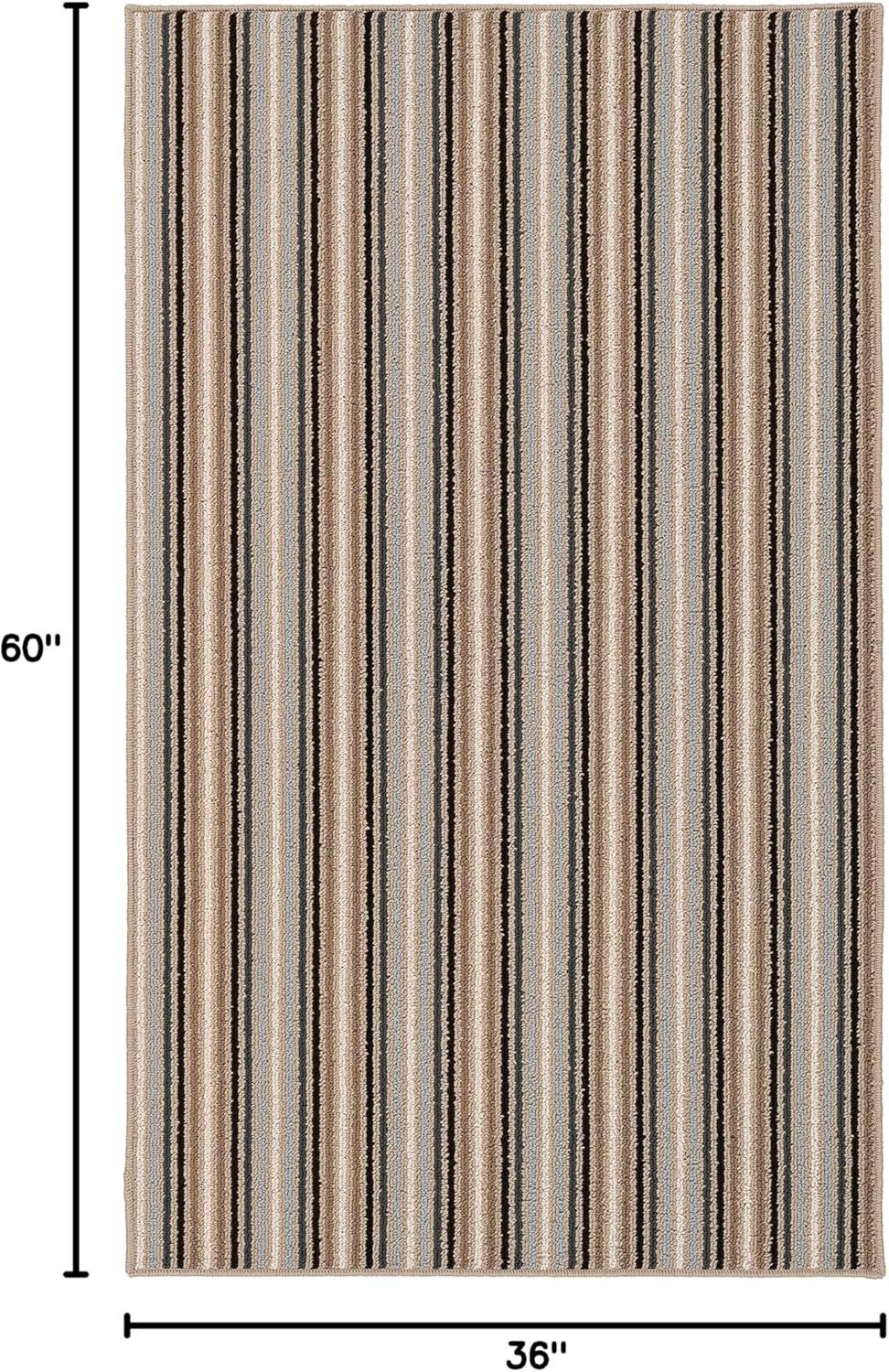 Garland Rug Nantucket Stripe 3 ft. x 5 ft. Area Rug in Earth Tone