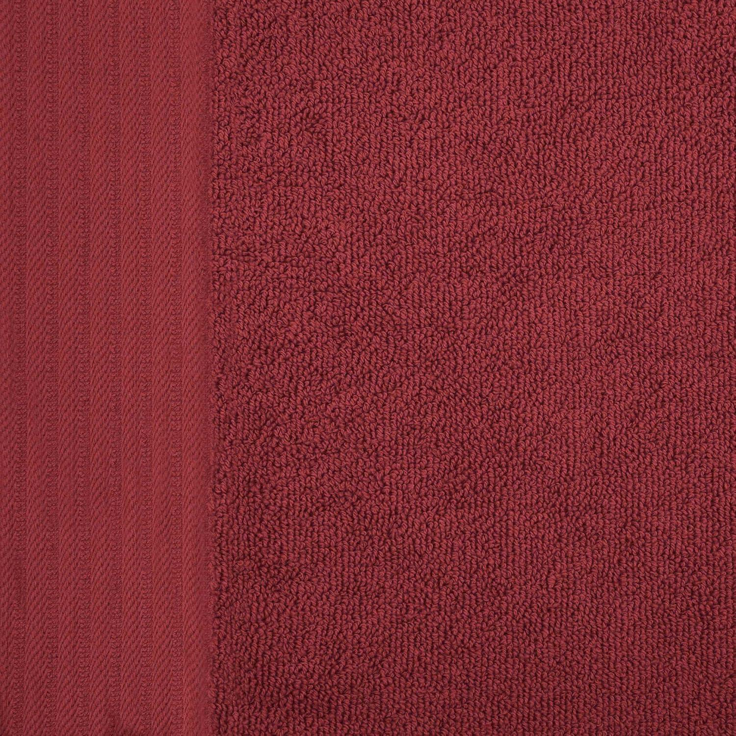 Superior Turkish Cotton Highly-absorbent 6-Piece Hand Towel Set for Bathroom, Spa, and Gym, Maroon