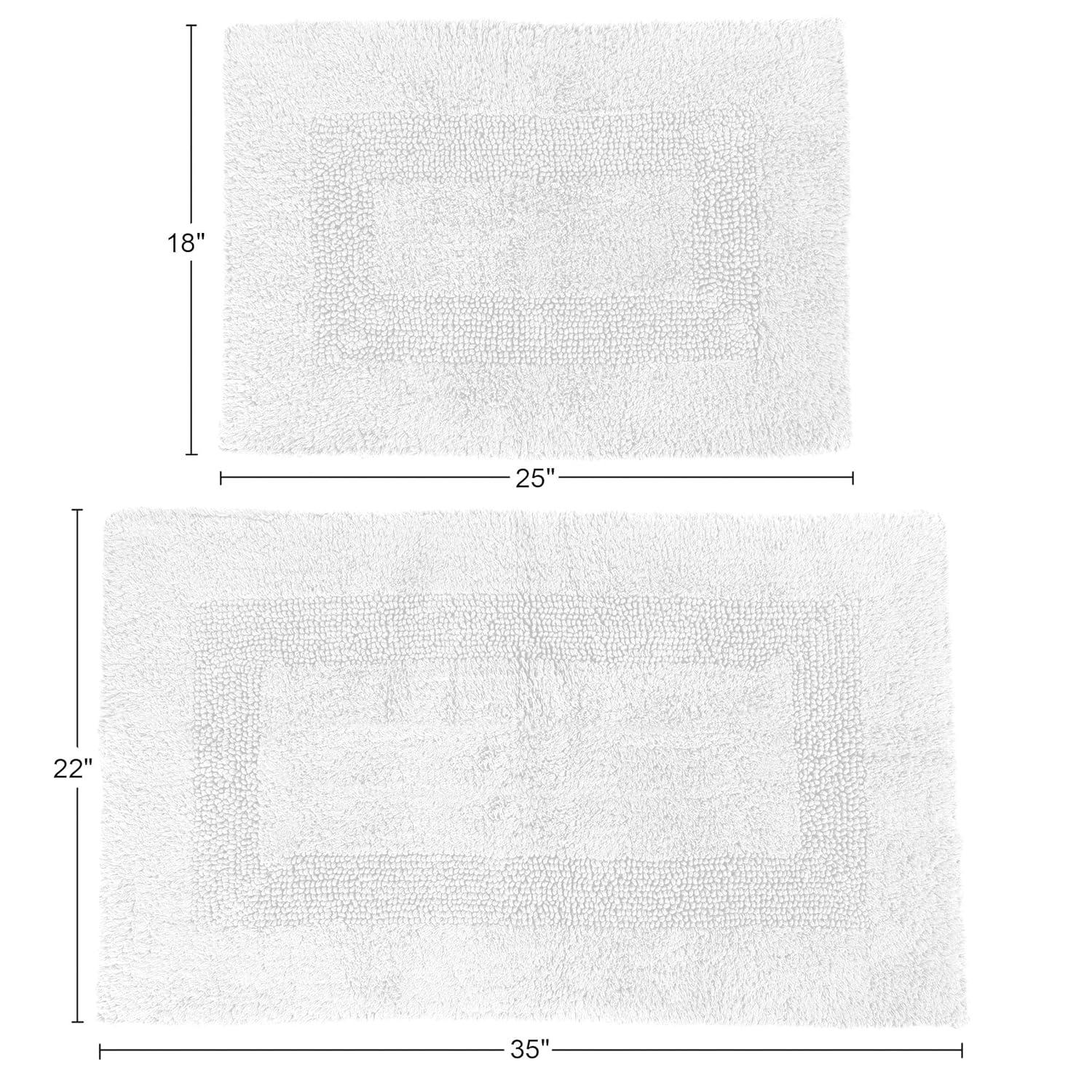 Lavish Home 100% Cotton 2-Piece Reversible Rug Set