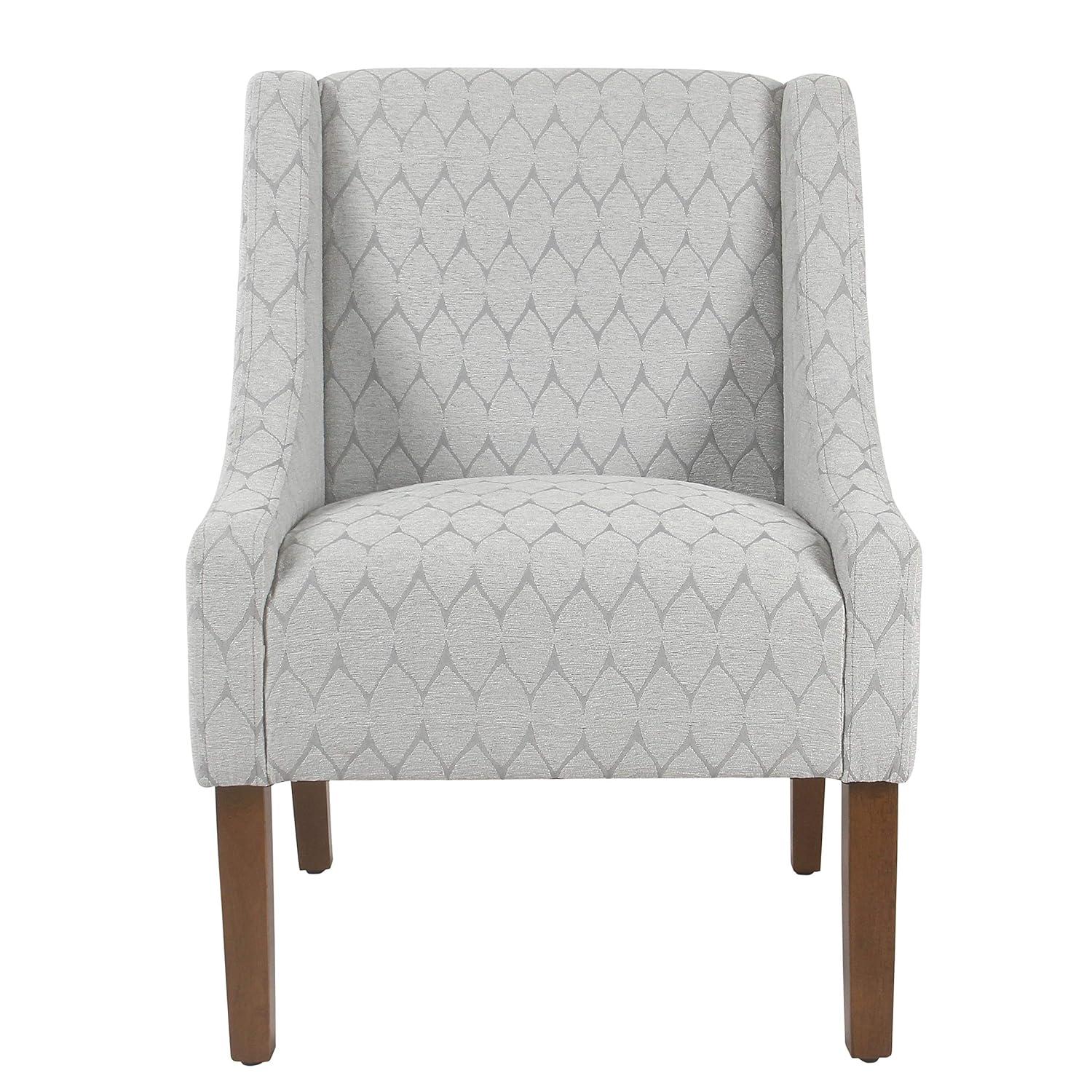 HomePop Modern Swoop Arm Accent Chair, Gray Leaf
