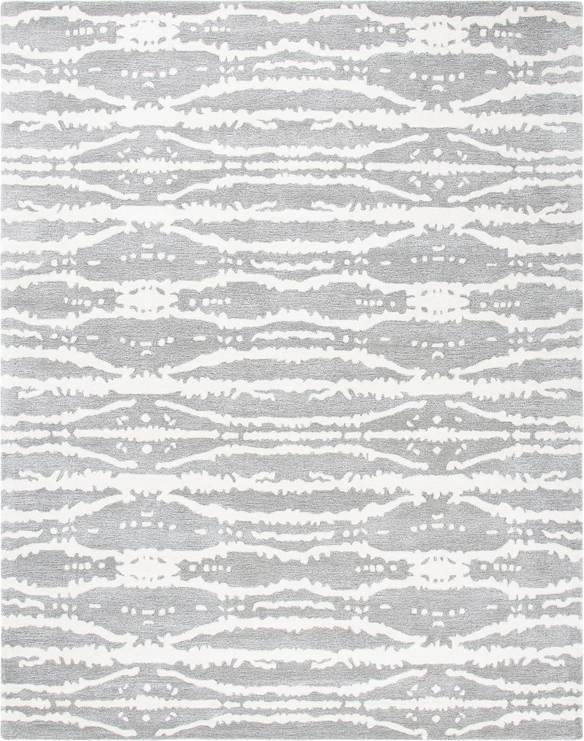 Soho SOH656 Hand Tufted Area Rug - Grey/Ivory - 7'6"x9'6" - Safavieh.