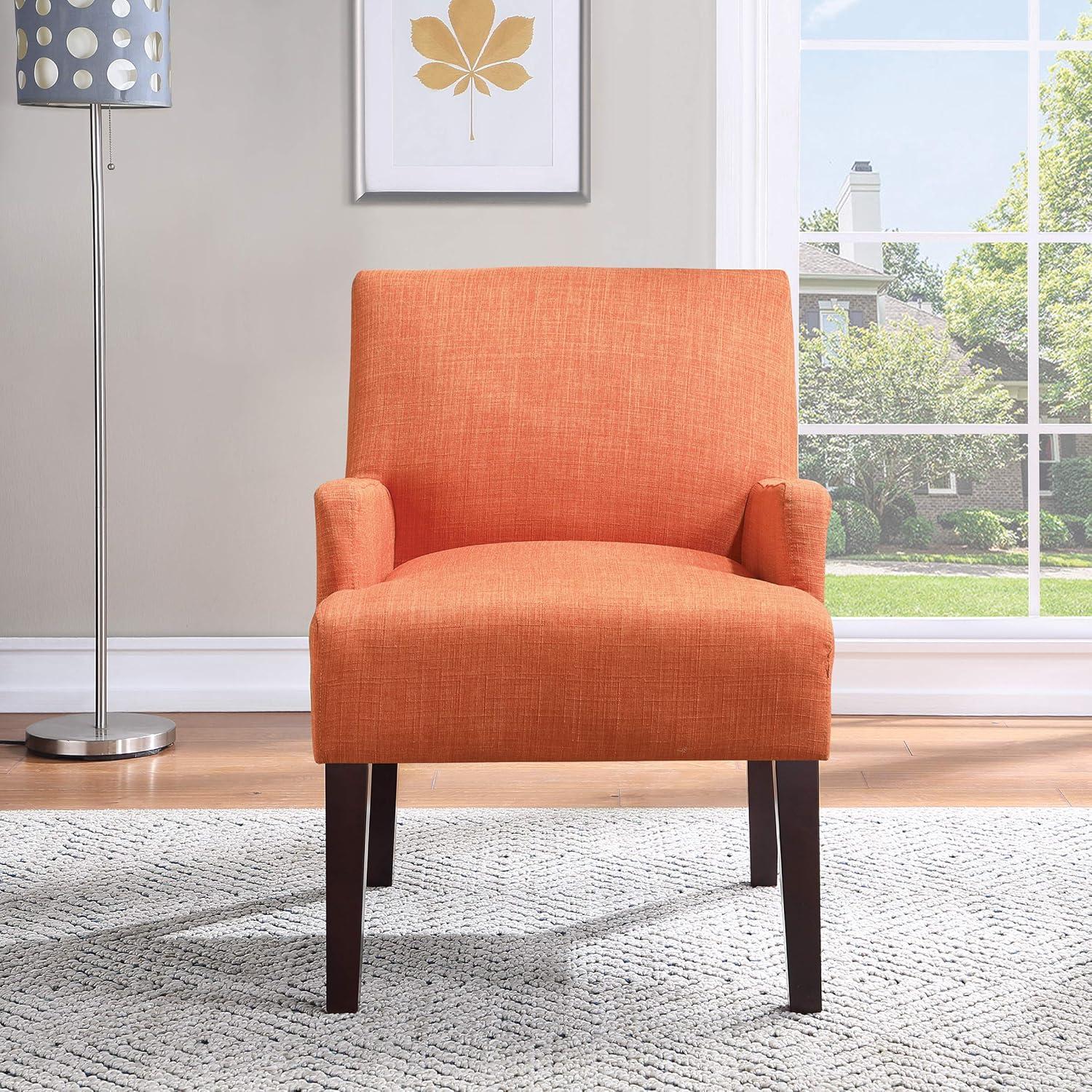 Main Street Guest Chair Tangerine - OSP Home Furnishings: Polyester Upholstery, Wood Frame, Modern Style