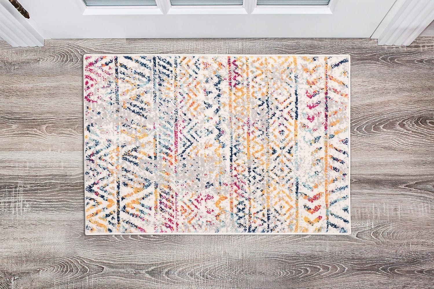 World Rug Gallery Geometric Distressed Bohemian Area Rug