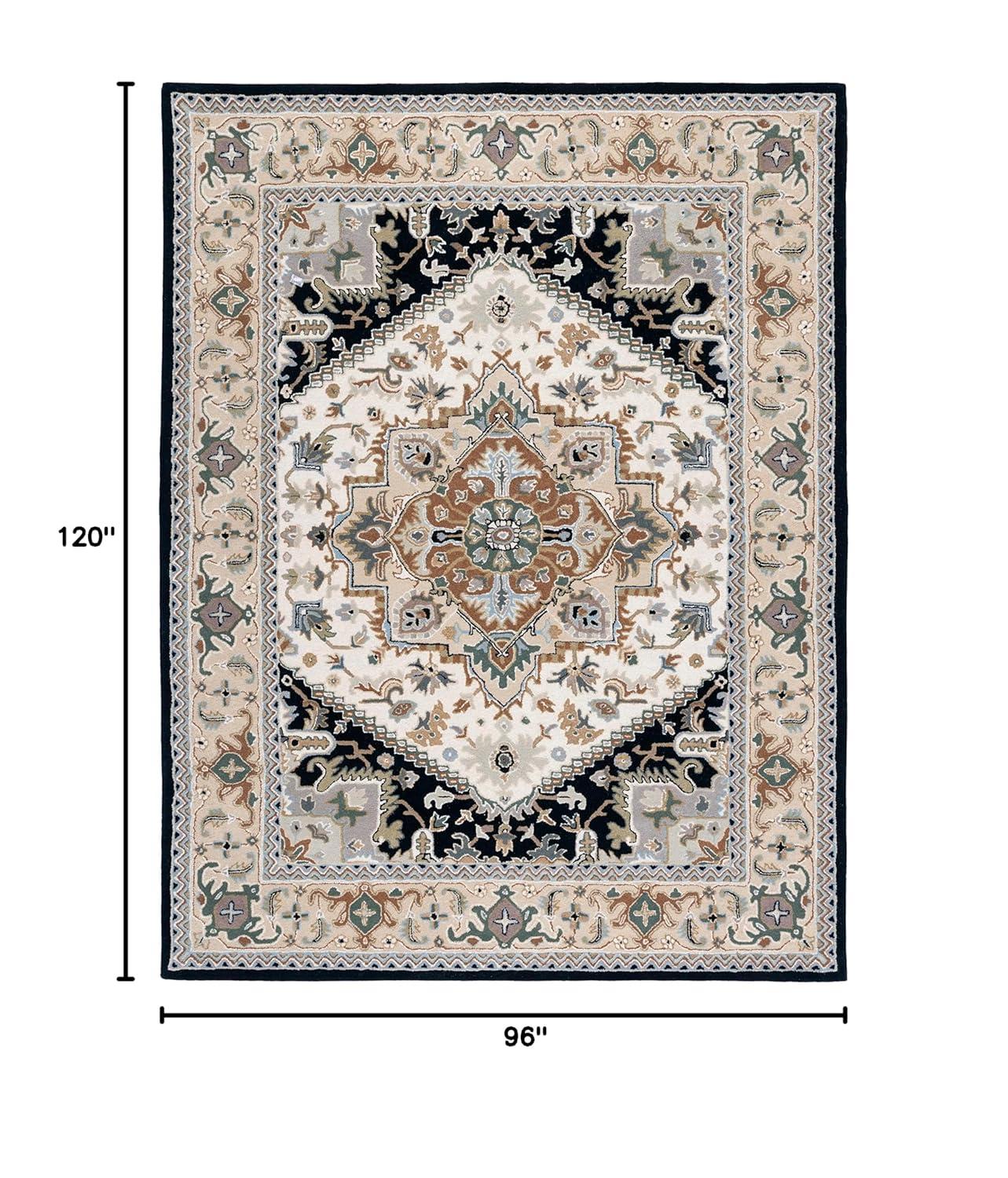 Heritage HG625 Handmade Area Rug - 8'x10' - Grey/Navy - Safavieh