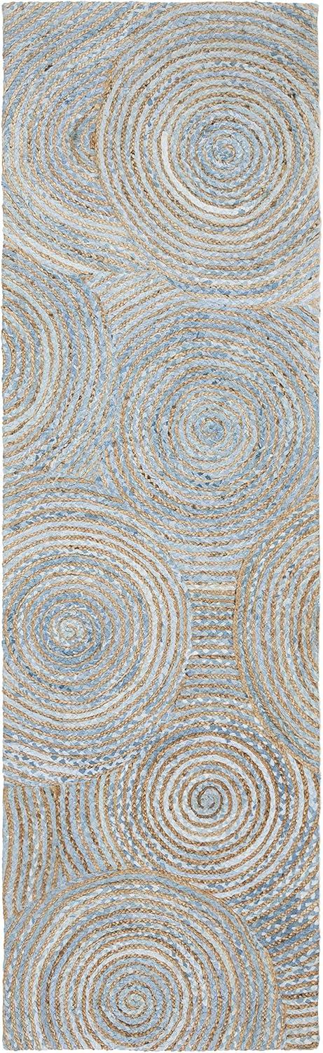 Abhay Geometric Handmade Flatweave Jute/Sisal Gray/Blue Area Rug