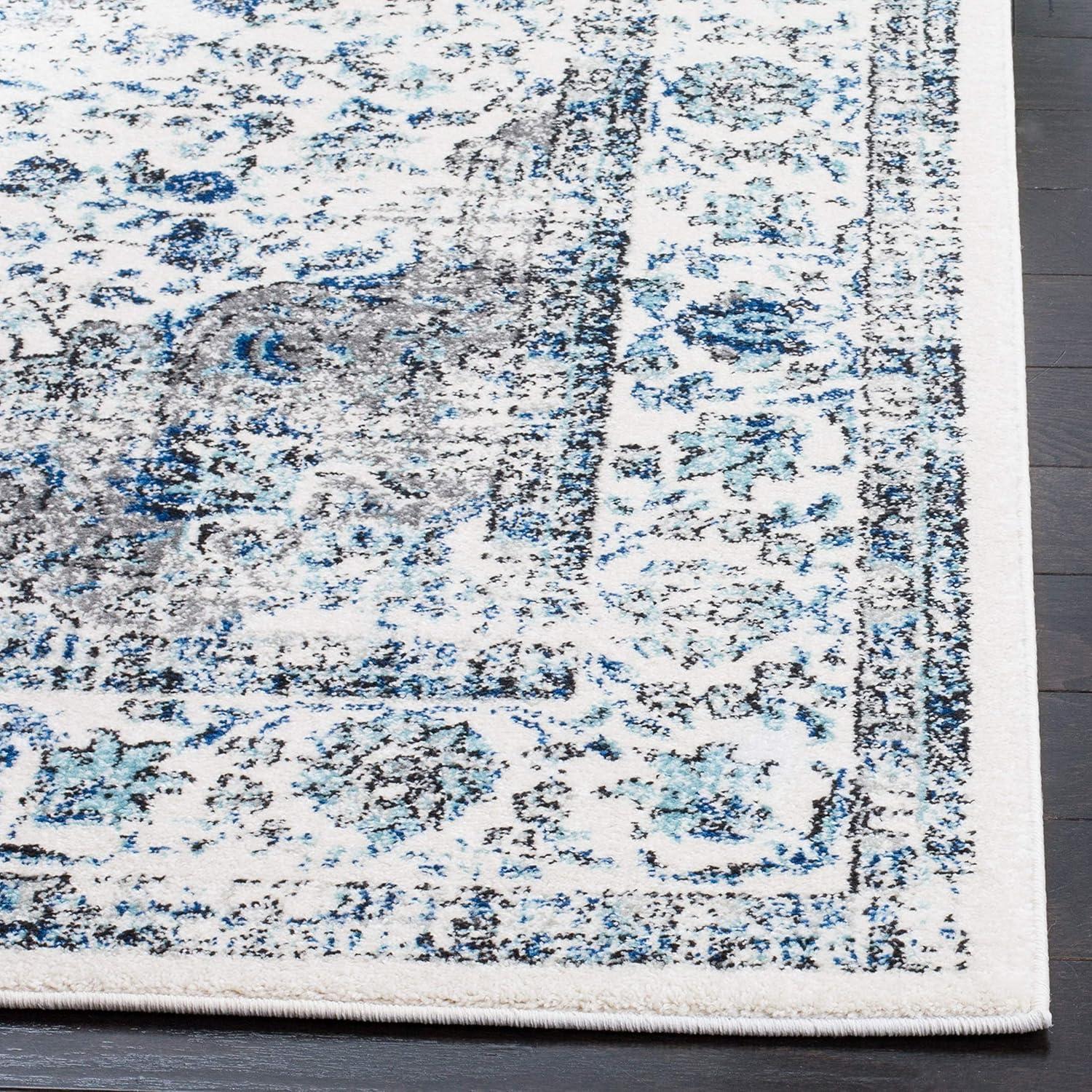Evoke EVK220 Power Loomed Area Rug - Ivory/Grey - 6'7"x6'7" - Safavieh.