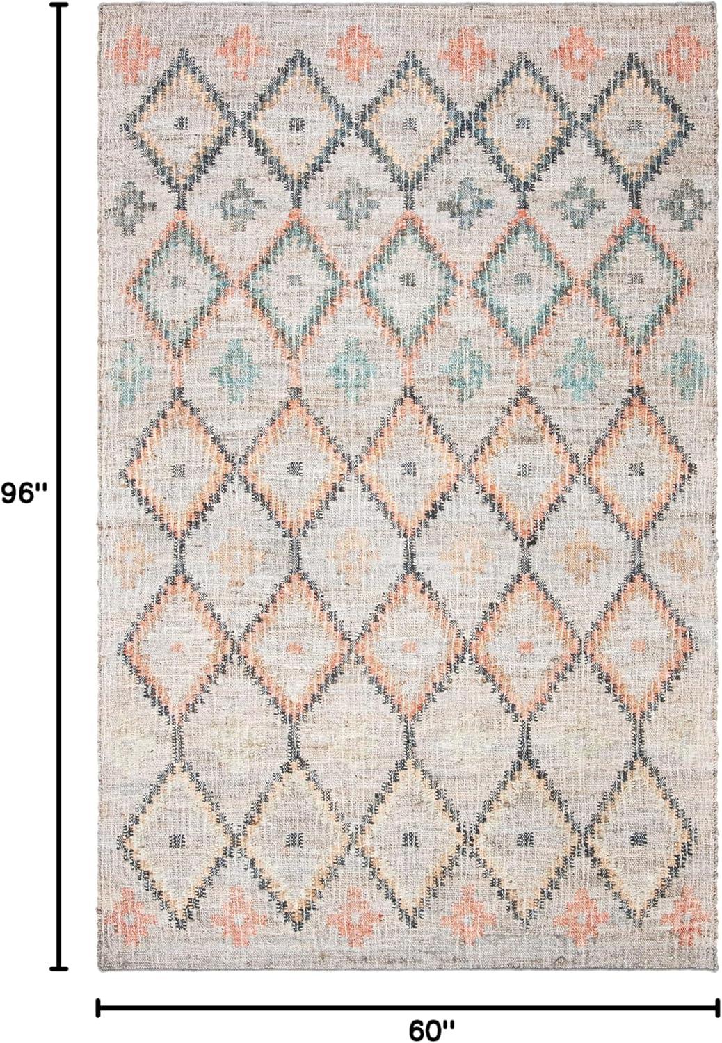 Kilim KLM753 Hand Loomed Area Rug - Natural/Blue - 5'x8' - Safavieh.