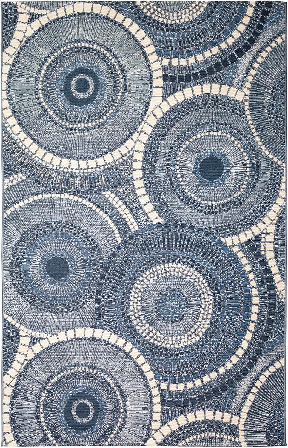 Liora Manne Marina Circles Indoor/Outdoor Rug Delft 3'3" x 4'11"