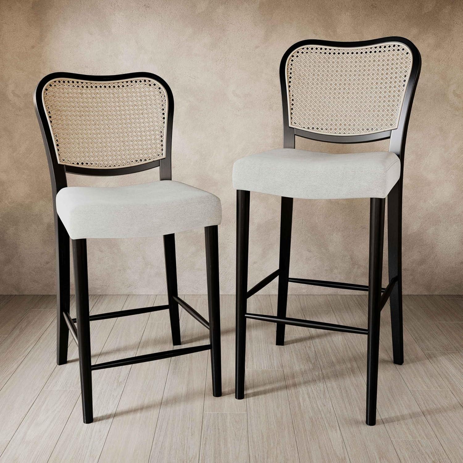 Maven Lane Vera High Back Fabric Counter Height Chair, Aged Brown/Clay