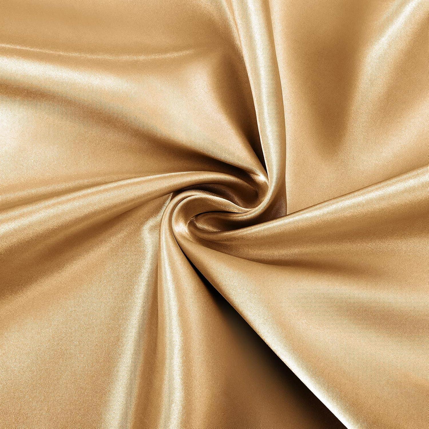 Soft Gold Satin Full Size 4-Piece Bed Sheet Set