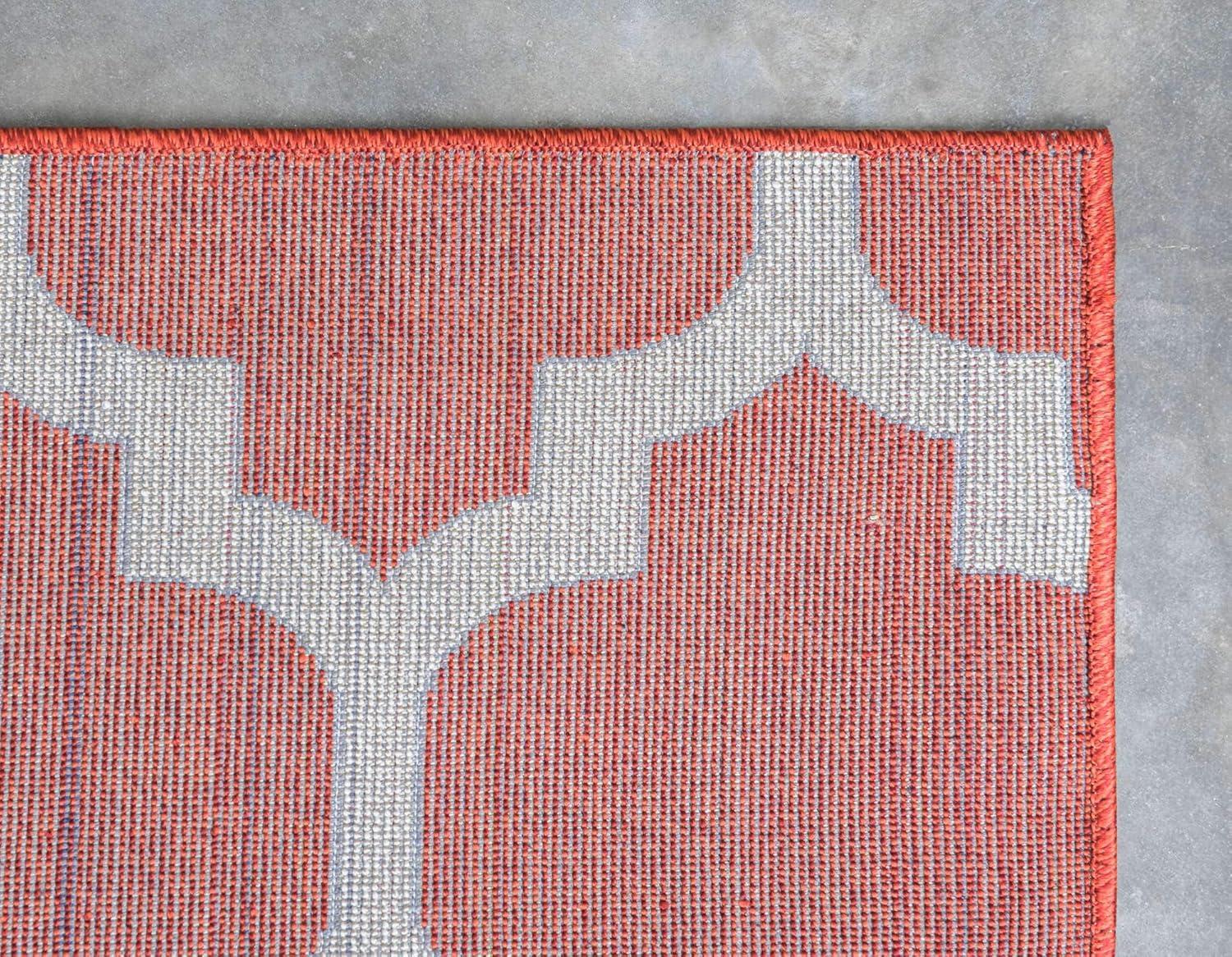 Unique Loom Trellis Collection Area Rug - Philadelphia (6' x 9' Rectangle Light Terracotta/Beige)