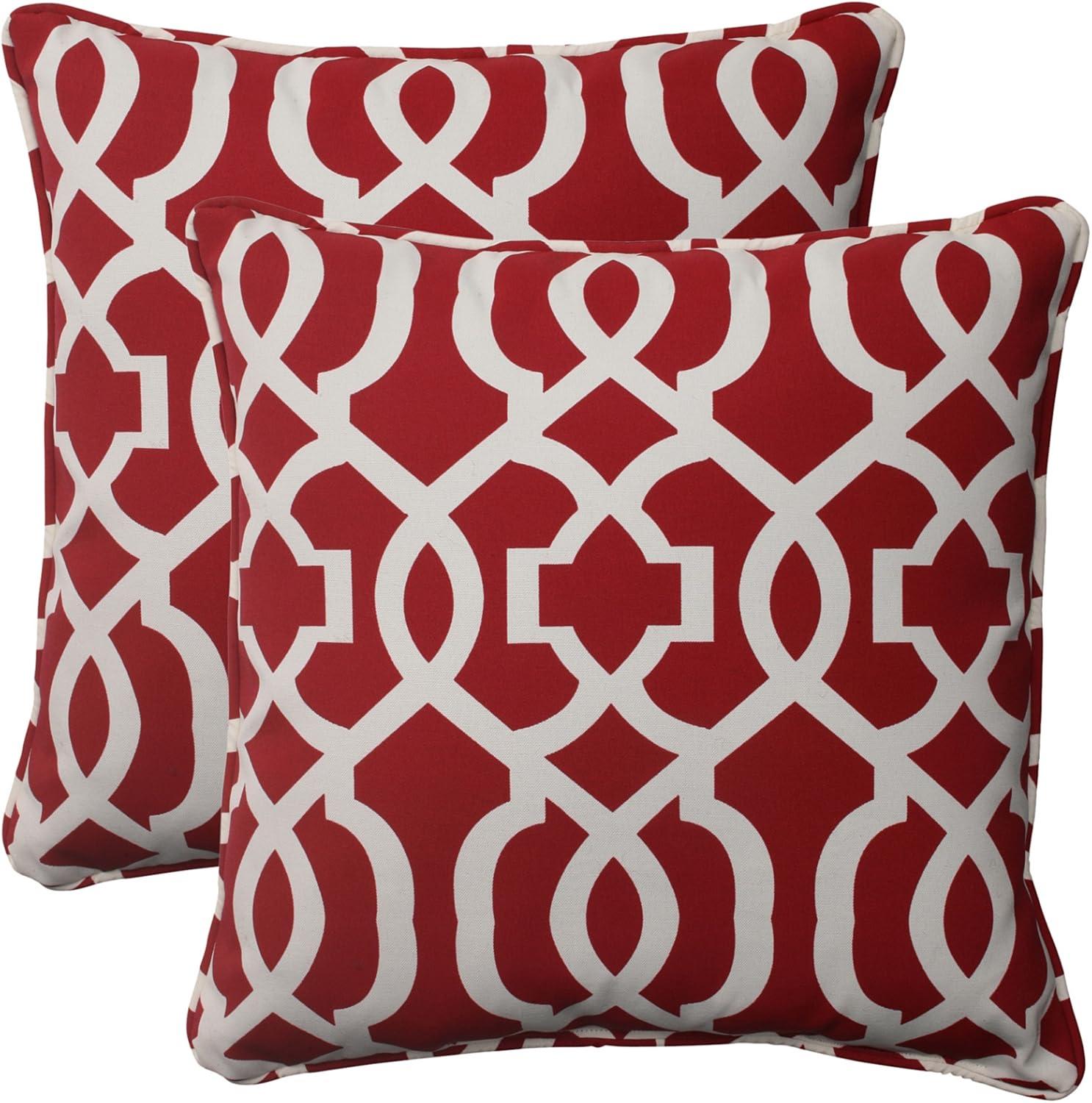 New Geo Geometric 100% T-Spun Polyester Indoor/Outdoor Reversible Throw Pillow