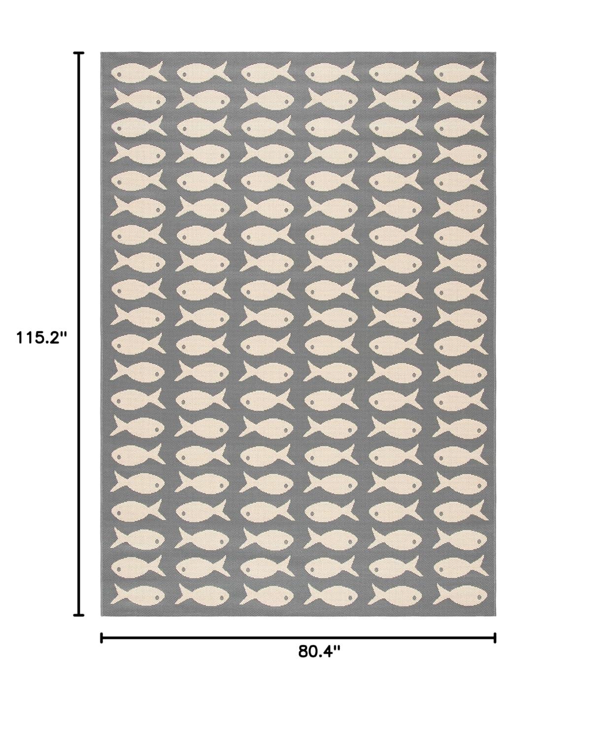 Courtyard CY6013 Power Loomed Indoor and Outdoor Area Rug - Grey/Beige - 6'7"x9'6" - Safavieh