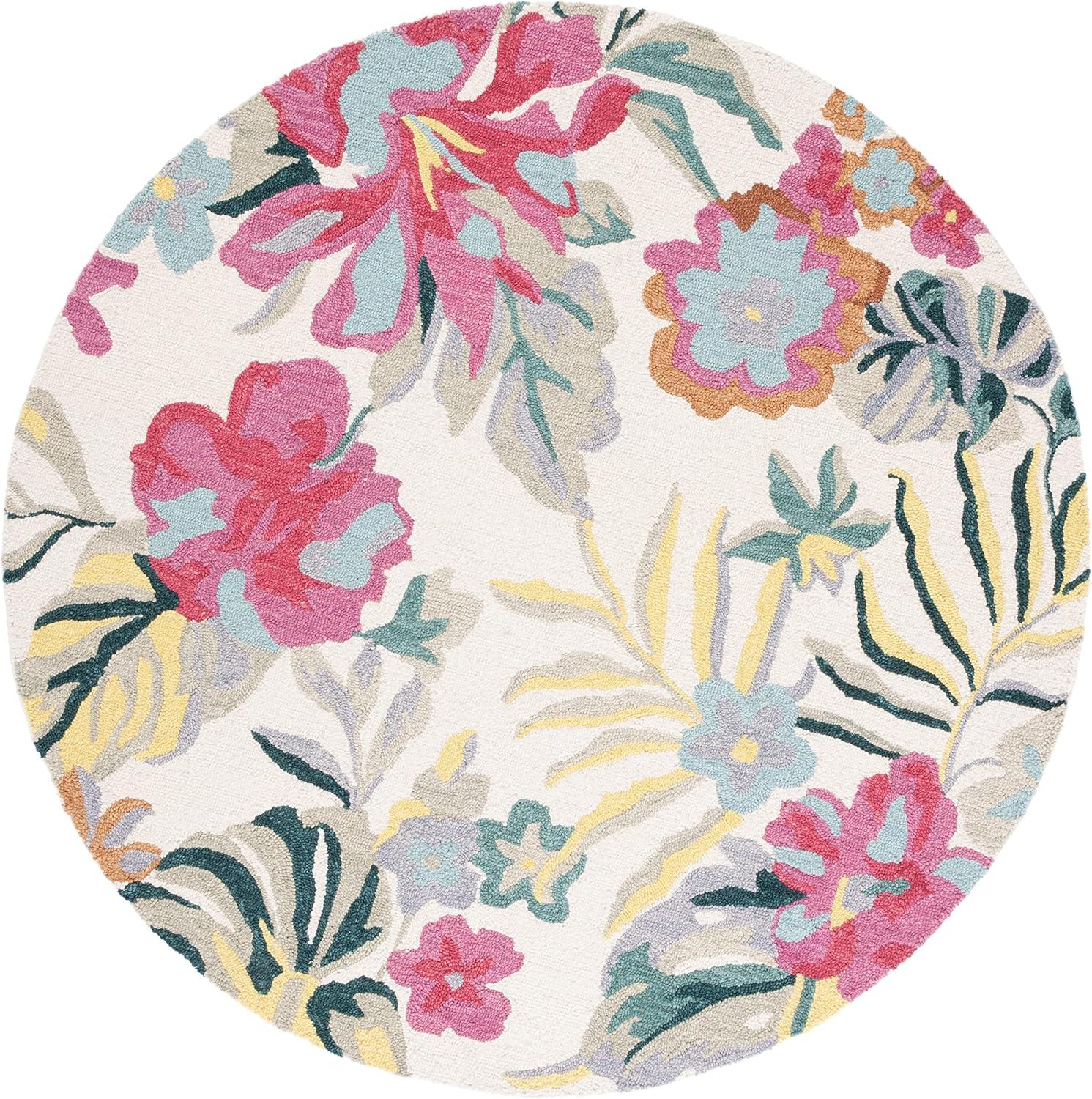Jardin JAR151 Hand Tufted Area Rug - Ivory/Pink - 6' Round - Safavieh