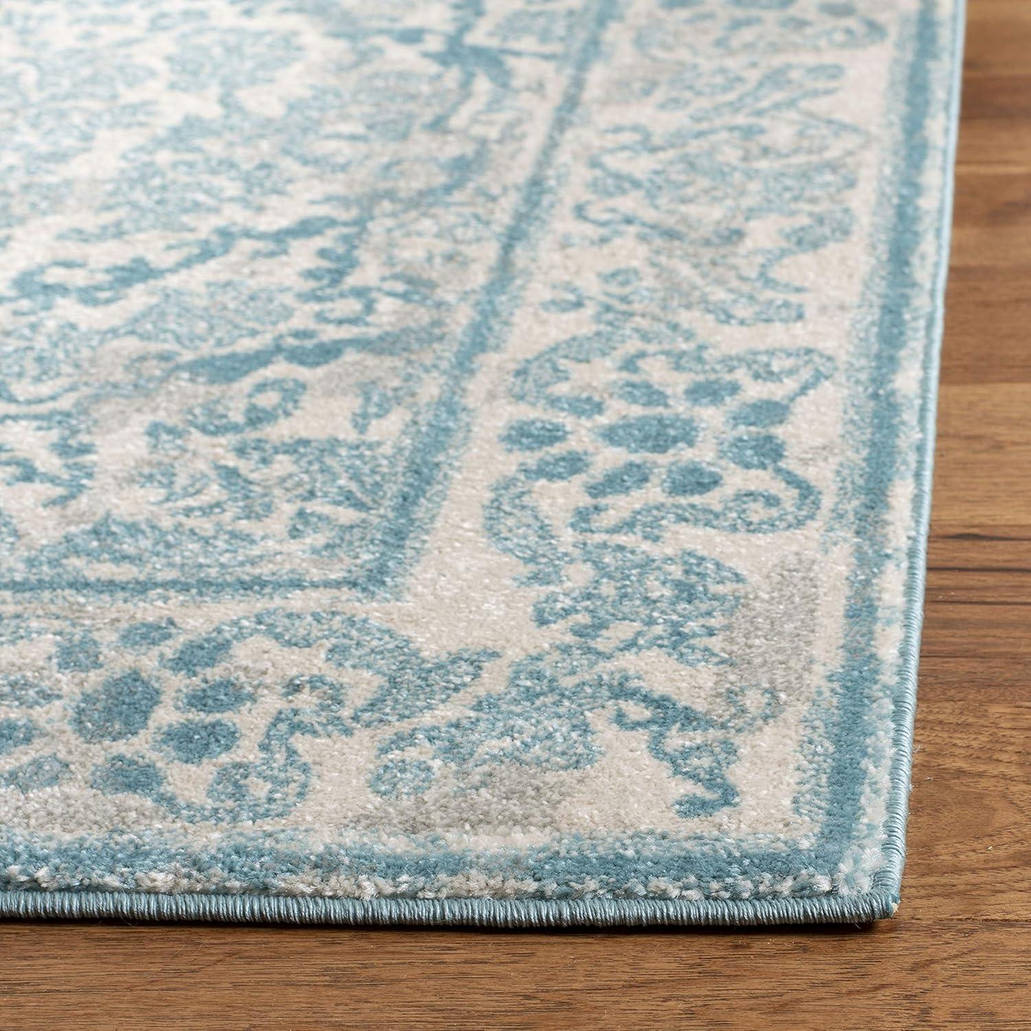 Evoke EVK242 Power Loomed Indoor Runner - Ivory/Light Blue - 2'2"x9' - Safavieh