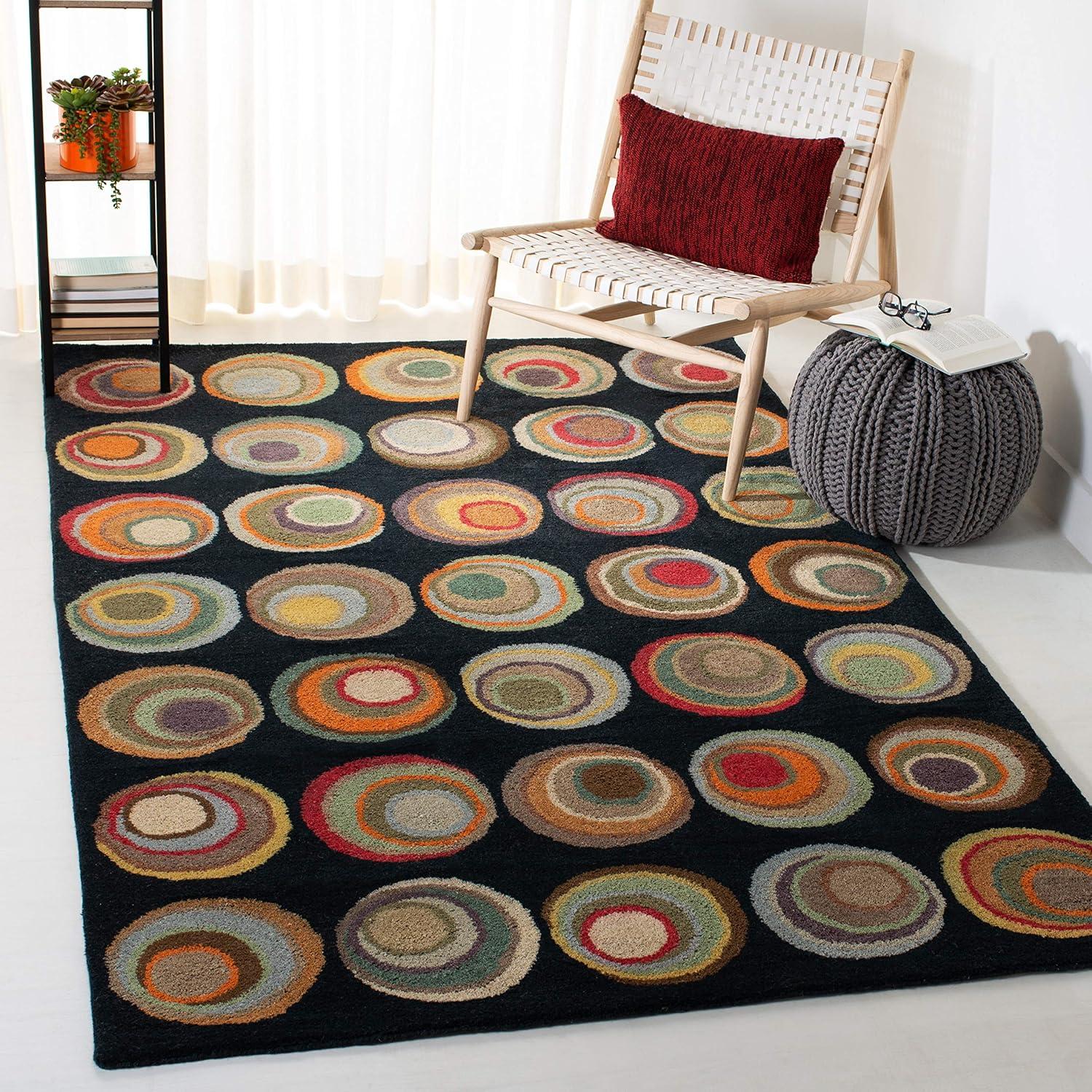 Soho SOH921 Hand Tufted Area Rug - Black/Multi - 5'x8' - Safavieh.