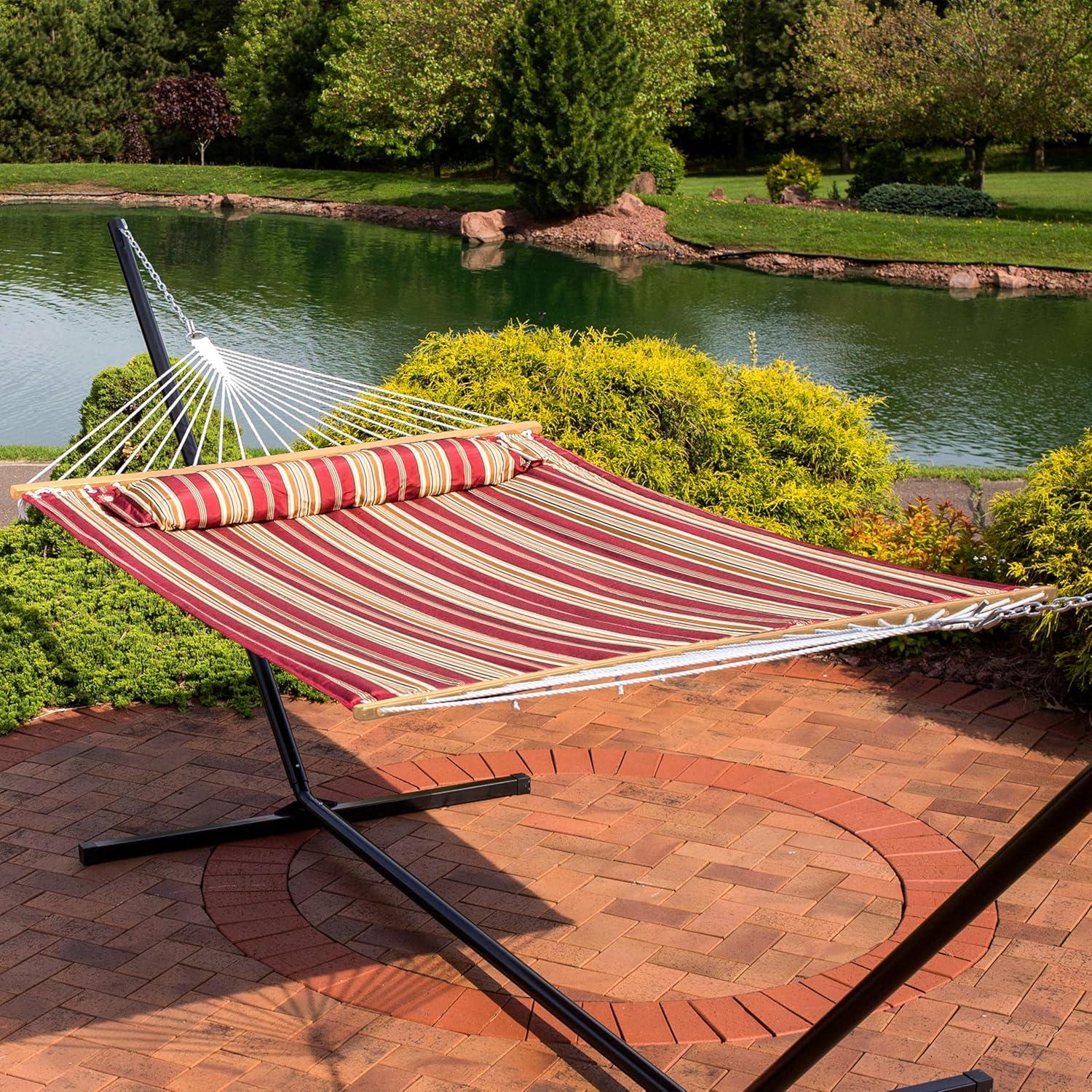 2-Person Quilted Polyester Spreader Bar Hammock