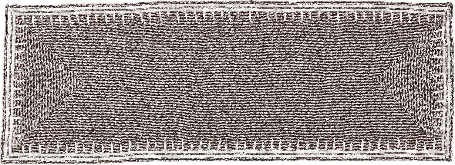 Saro Lifestyle Luxurious Sparkle Beaded Table Runner, 13"x35, Gray